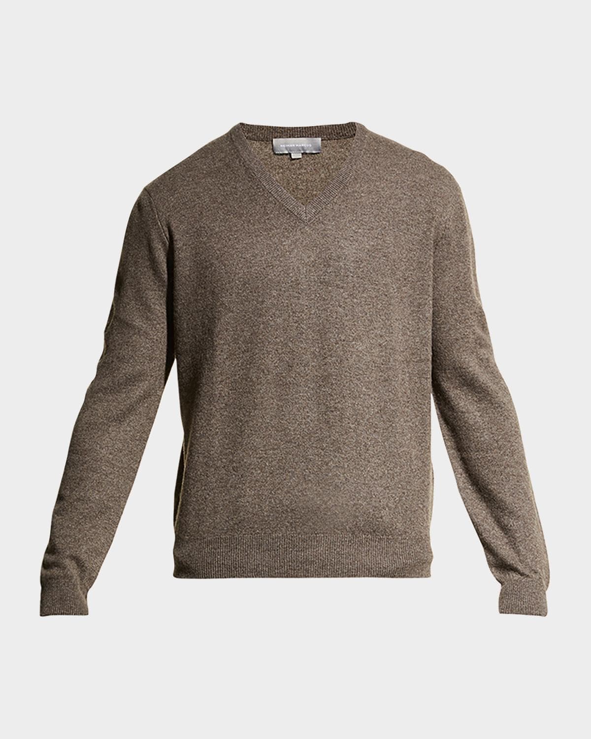 Neiman Marcus Men's Wool-Cashmere Knit V-Neck Sweater