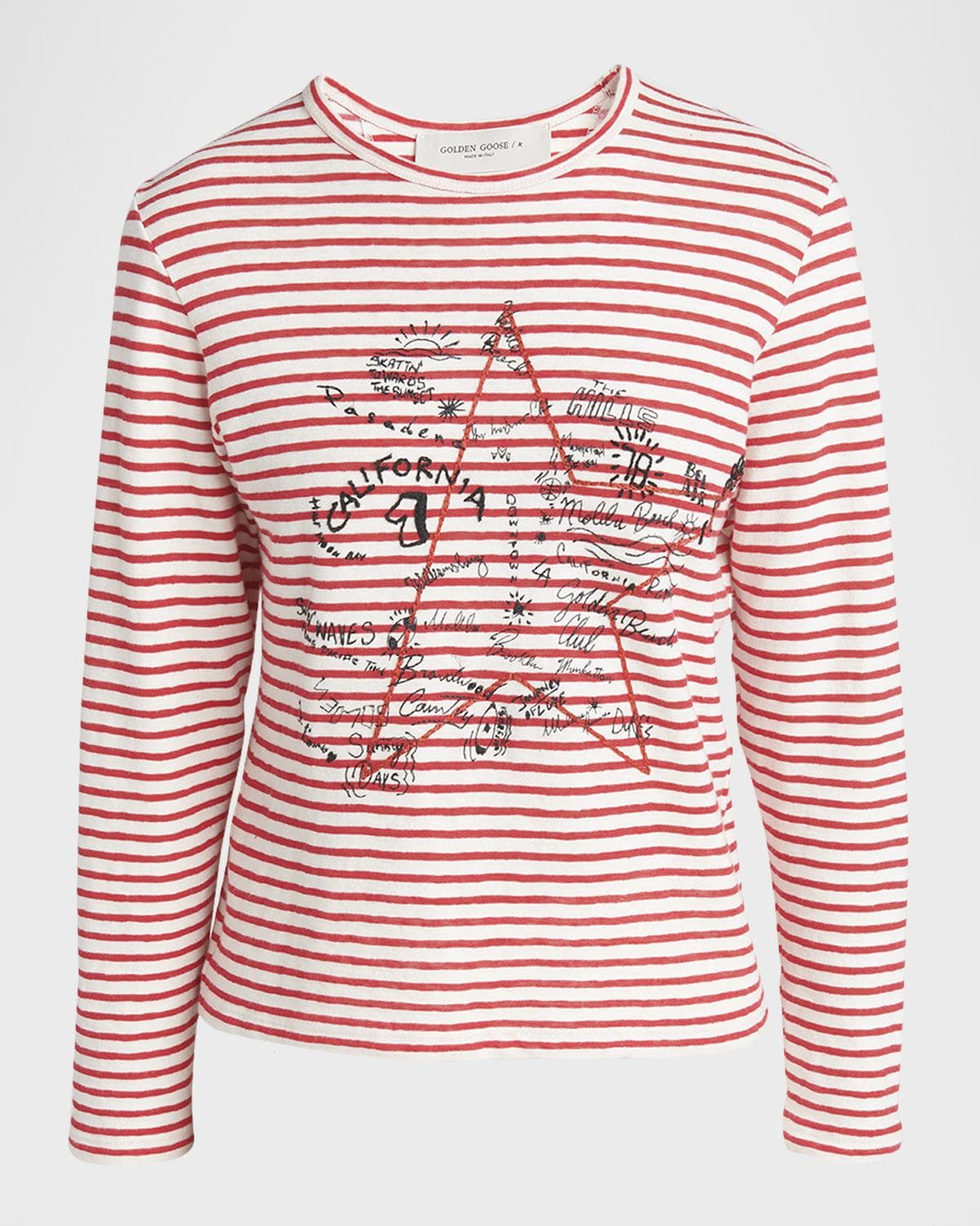 Golden Goose Striped Long-Sleeve T-Shirt w/ Embroidery · XX-SMALL