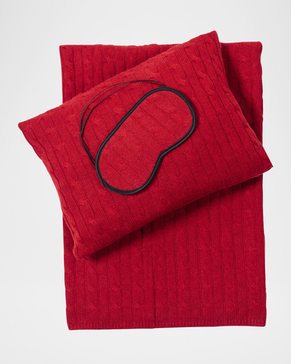 Sofia Cashmere Cashmere Cable-Knit Travel Set