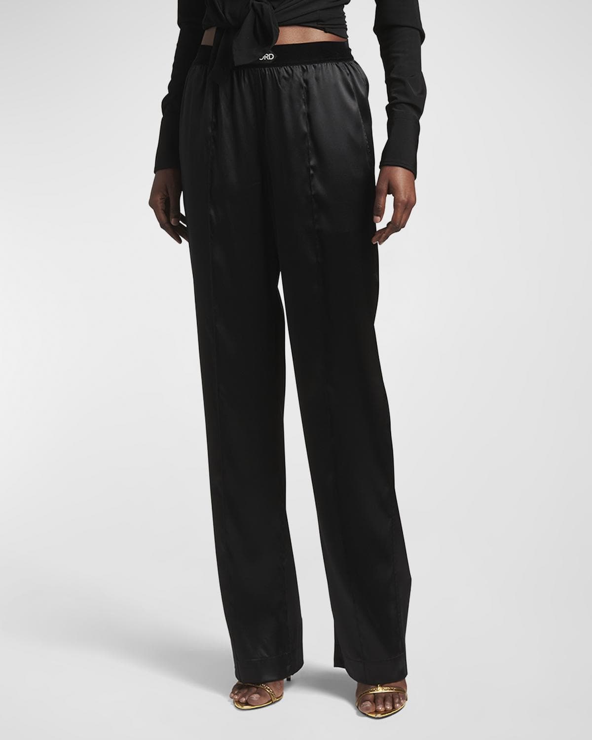 TOM FORD Logo-Banded Silk PJ Pants