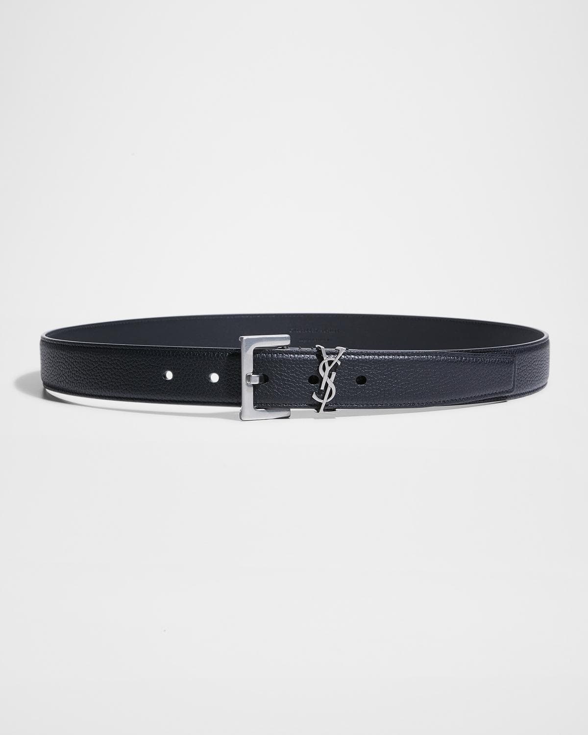 Saint Laurent YSL Grained Leather Belt