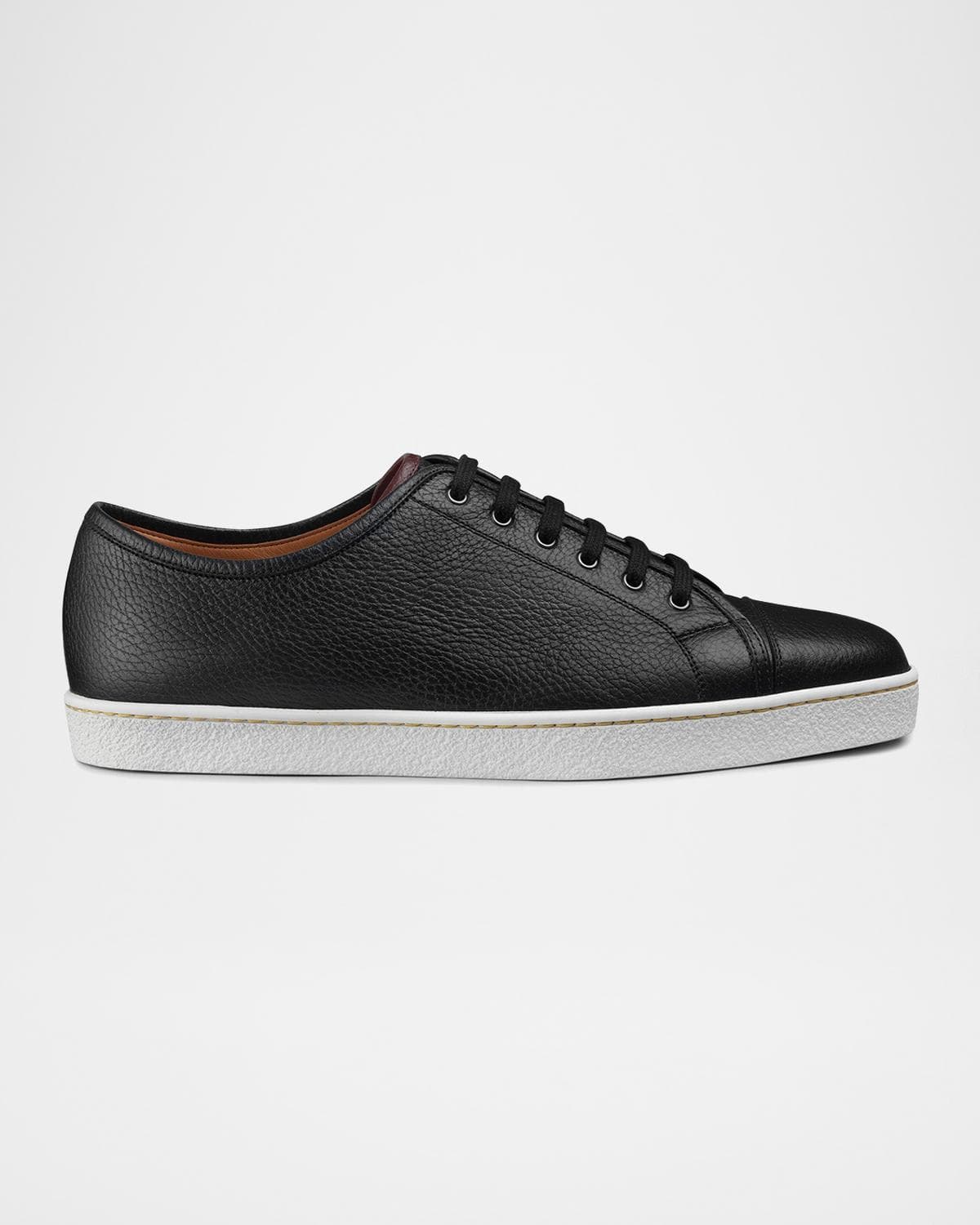 John Lobb Men's Textured Leather Low-Top Sneakers