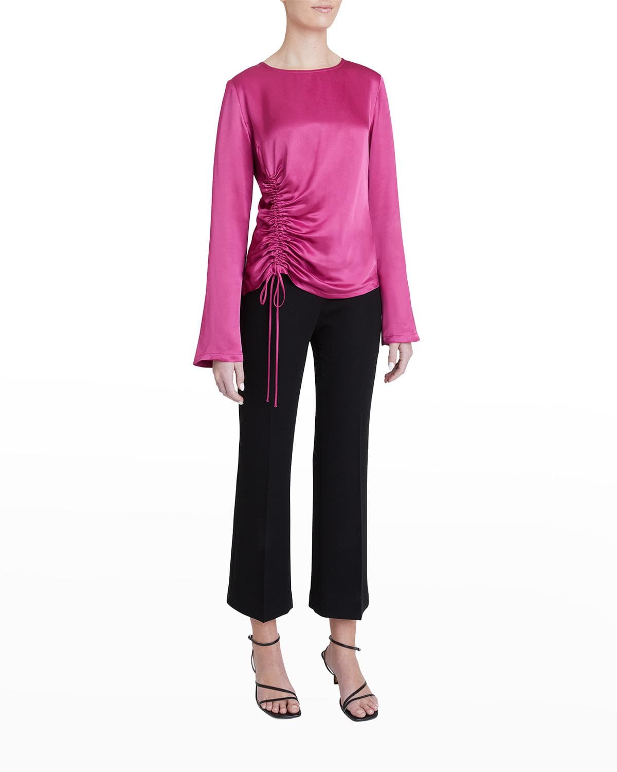 Santorelli Fabi Flared-Sleeve Gathered Blouse