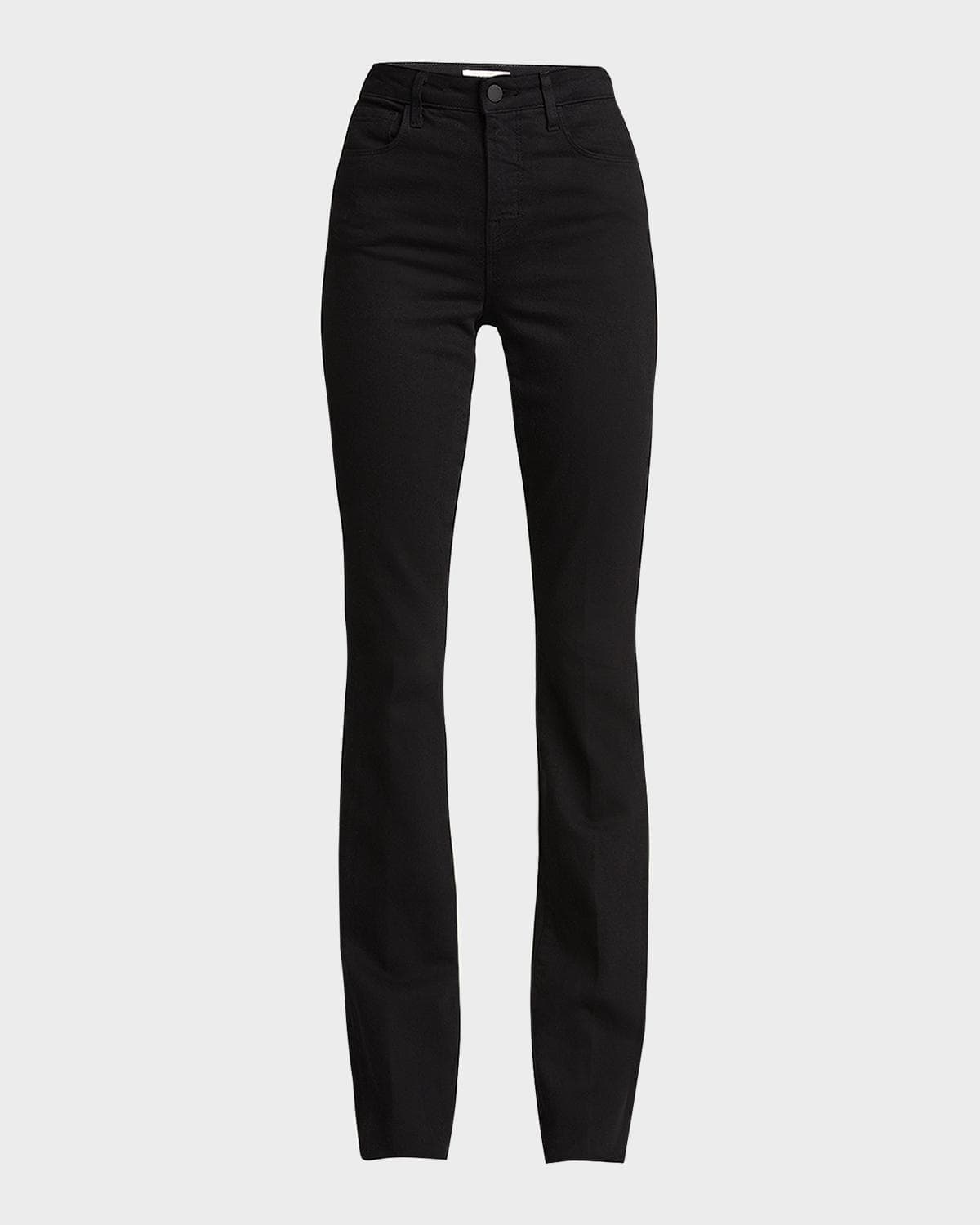 L 'AGENCE Ruth High-Rise Straight Jeans w/ Raw Hem