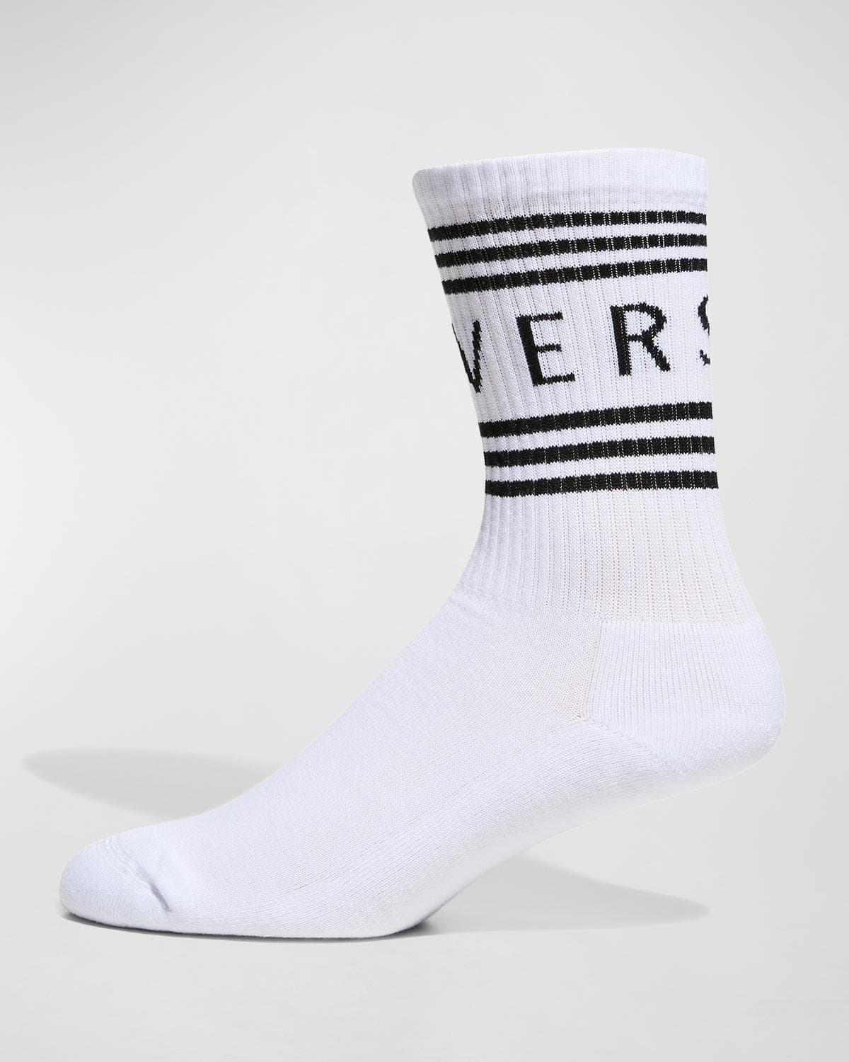 Versace Men's Athletic Band Logo Crew Socks
