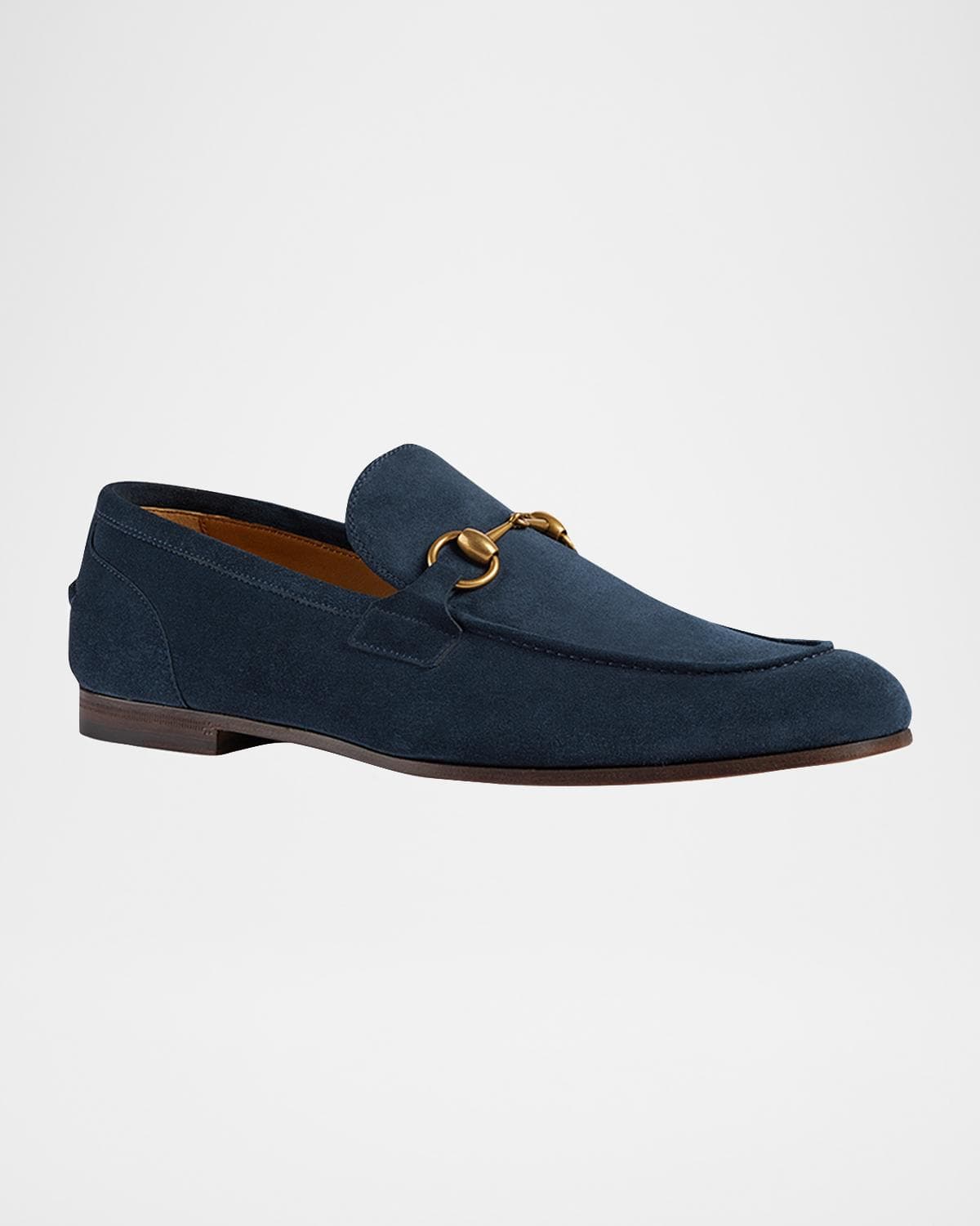 Gucci Men's Jordaan Suede Bit Loafers