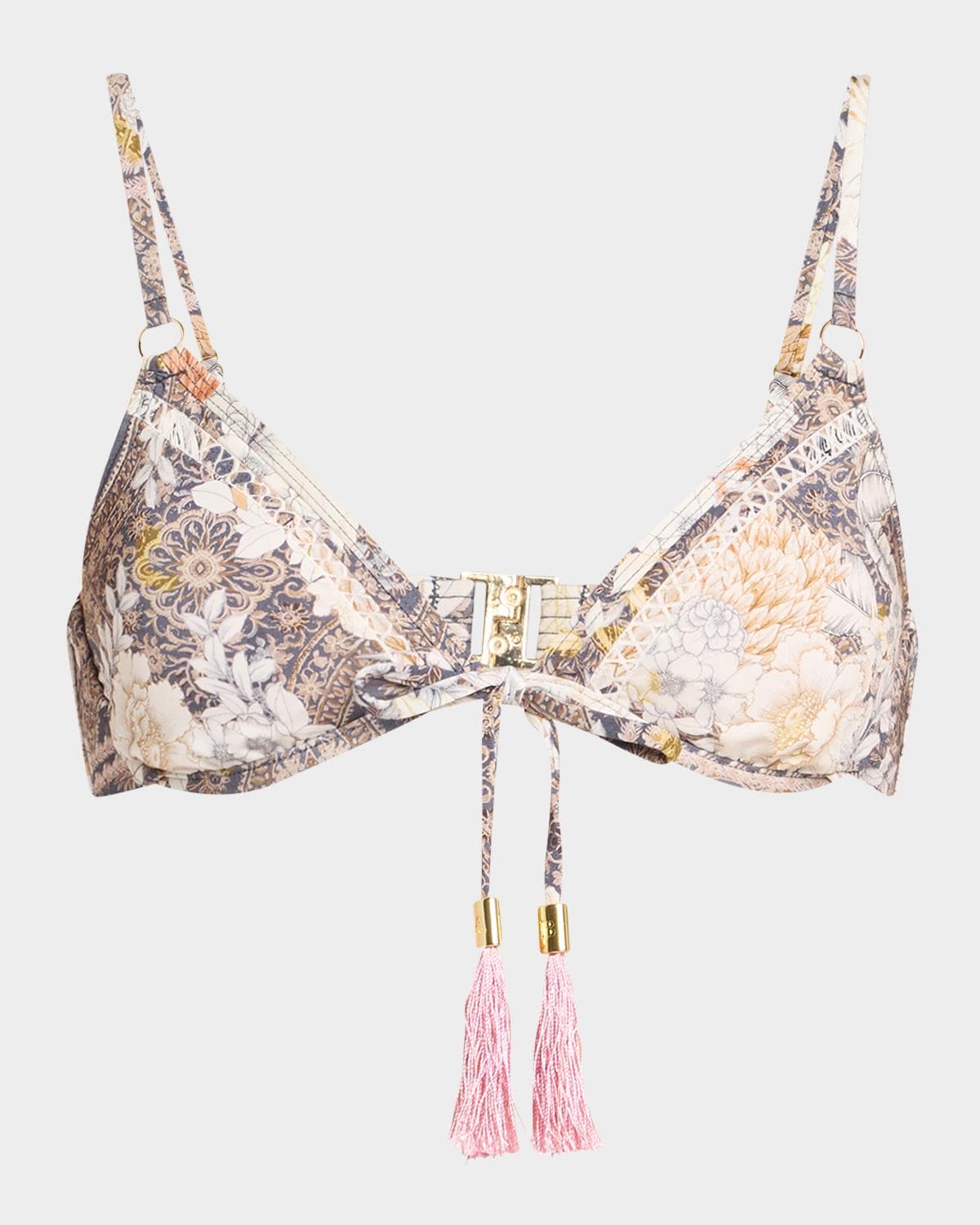Aqua Blu Australia Crawford Floral Tassel-Tie Bikini Top · 4US/8AU