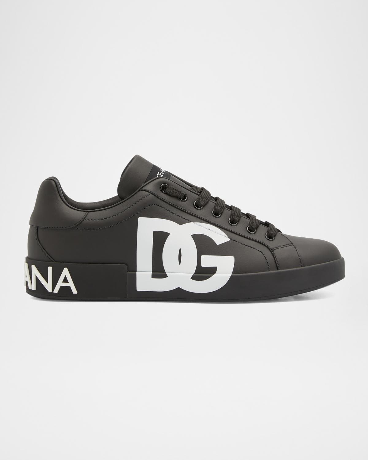Dolce & Gabbana Men's Portofino Leather Low-Top Sneakers