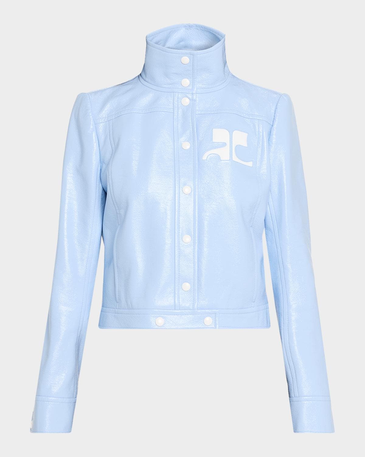 Courreges Textured Vinyl Crop Jacket