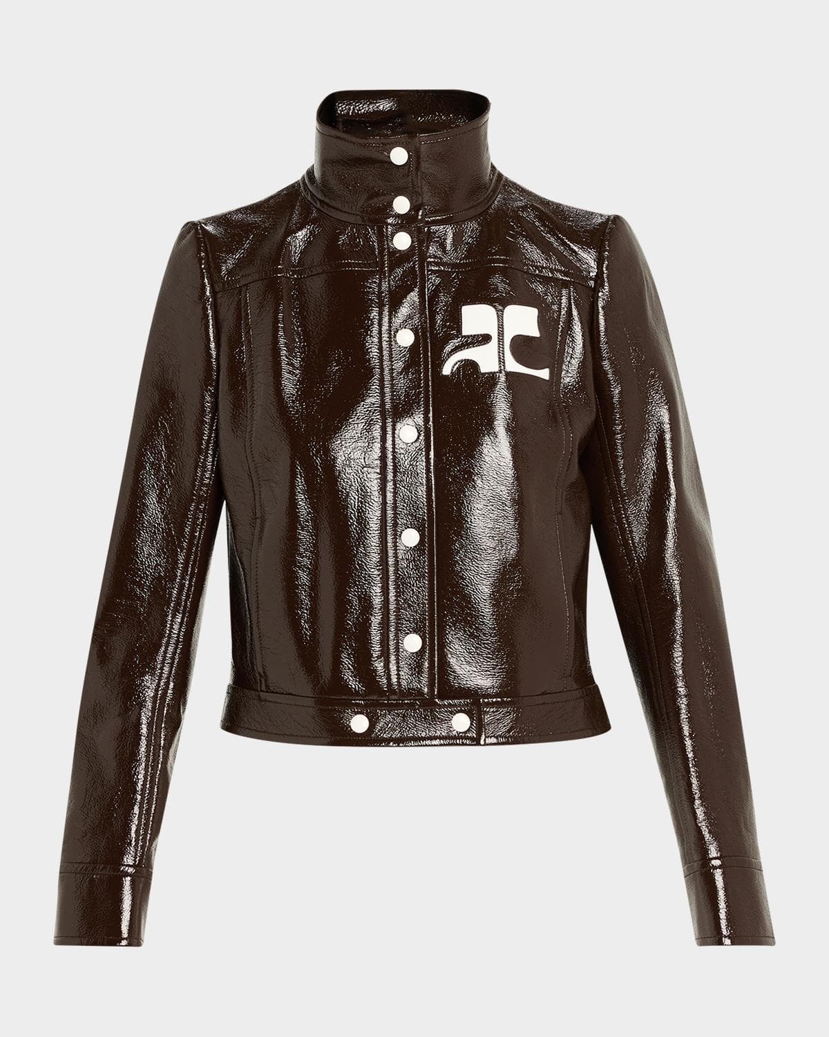Courreges Textured Vinyl Crop Jacket