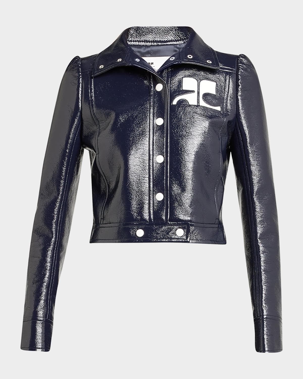 Courreges Textured Vinyl Crop Jacket