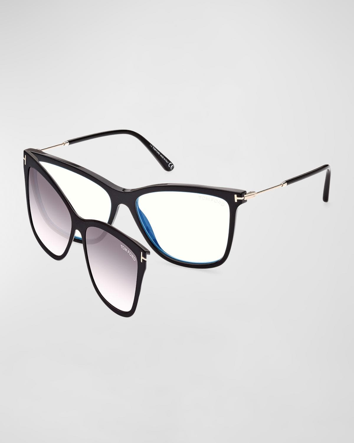 TOM FORD Blue Filtering Acetate Cat-Eye Glasses