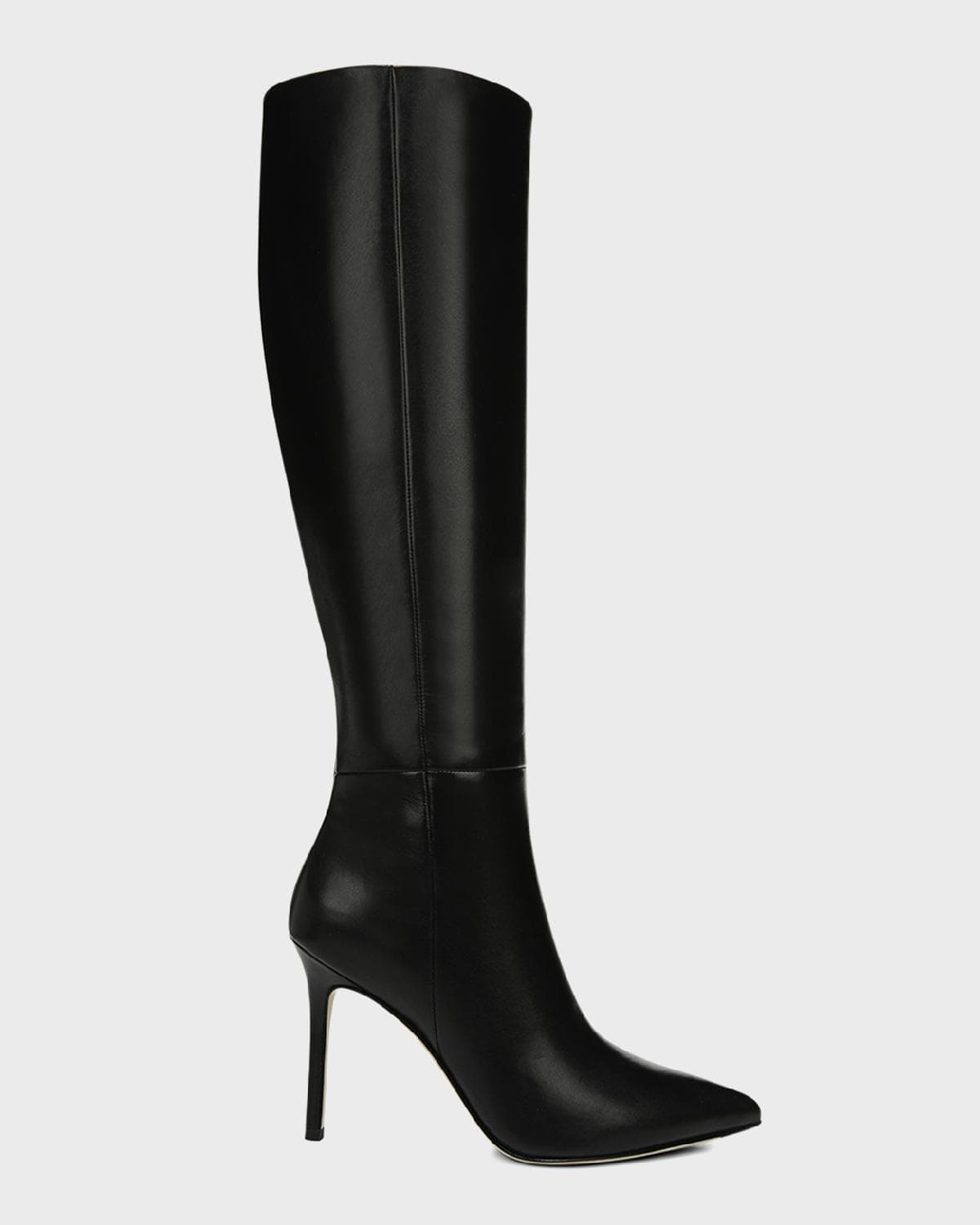 Veronica Beard 95mm Lisa Leather Stiletto Wide-Calf Knee Boots
