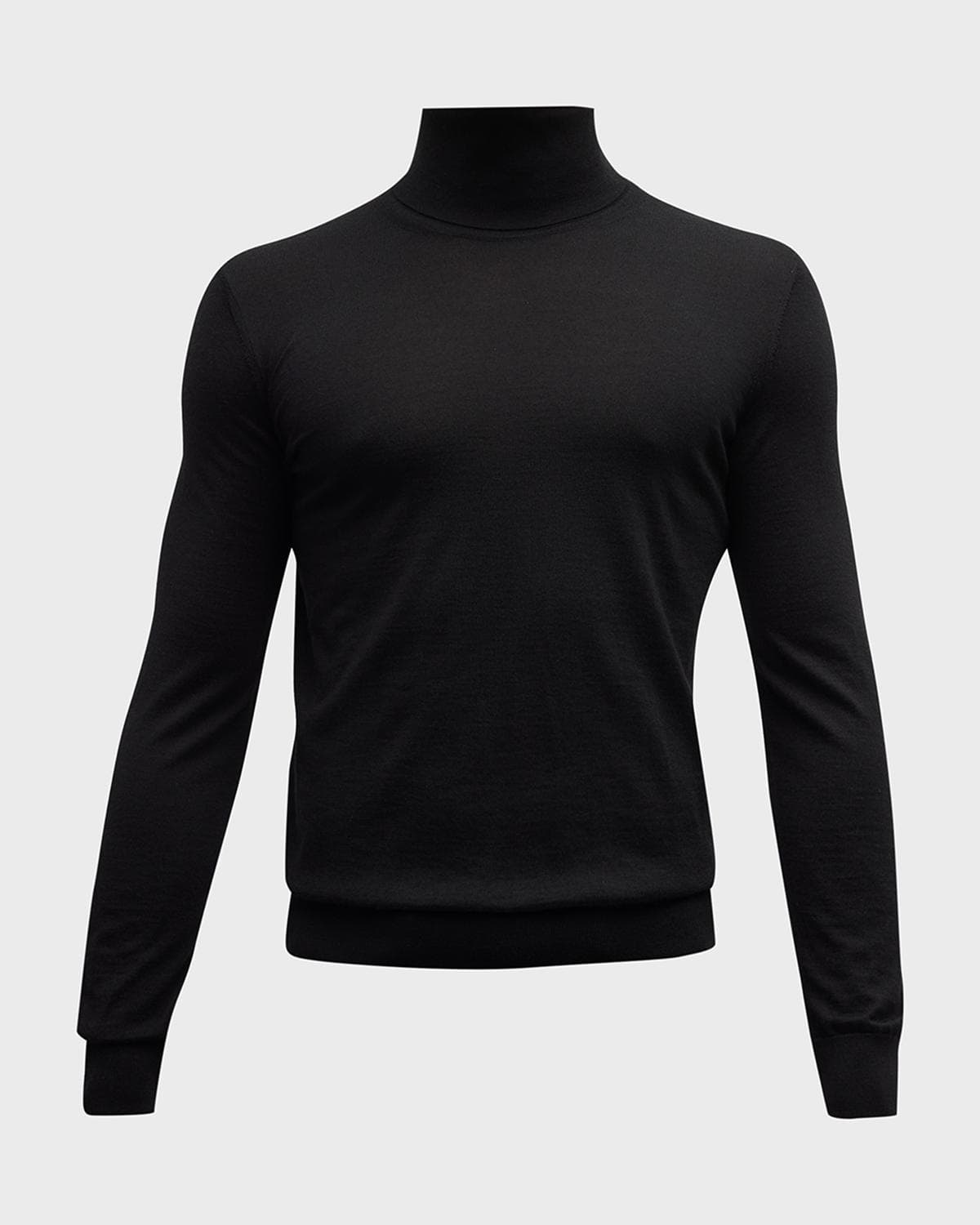 ZEGNA Men's Cashmere-Silk Turtleneck Sweater