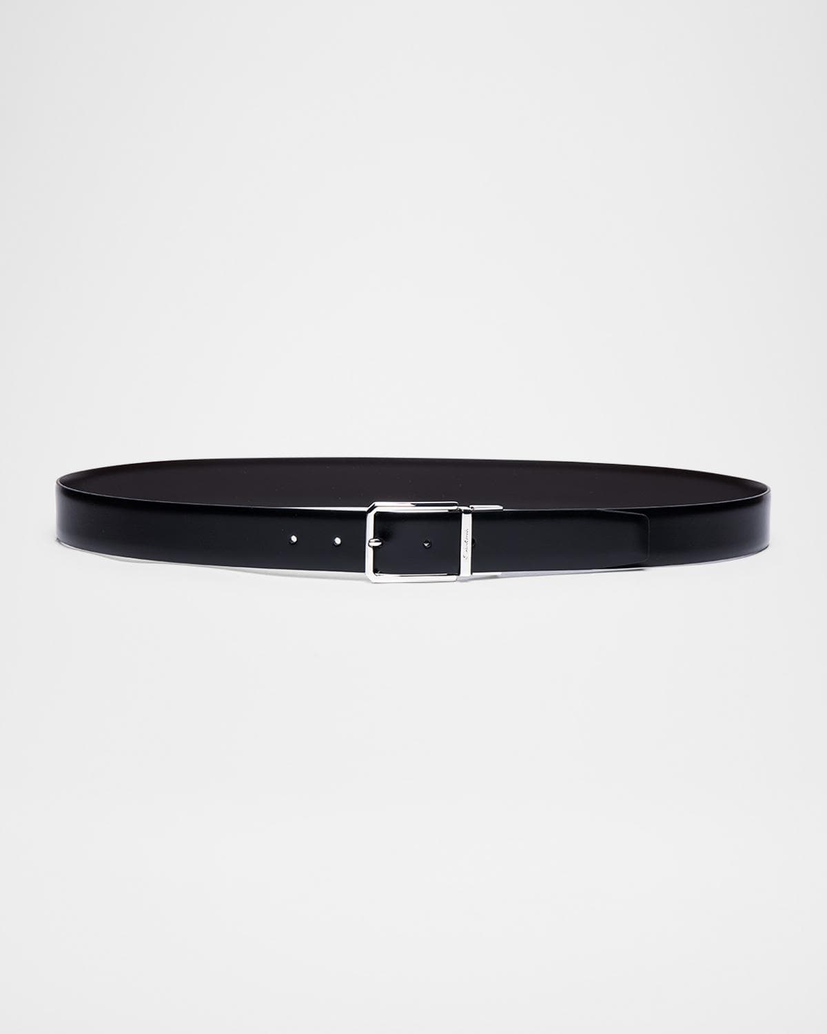 Santoni Men's Smooth Leather Reversible Belt