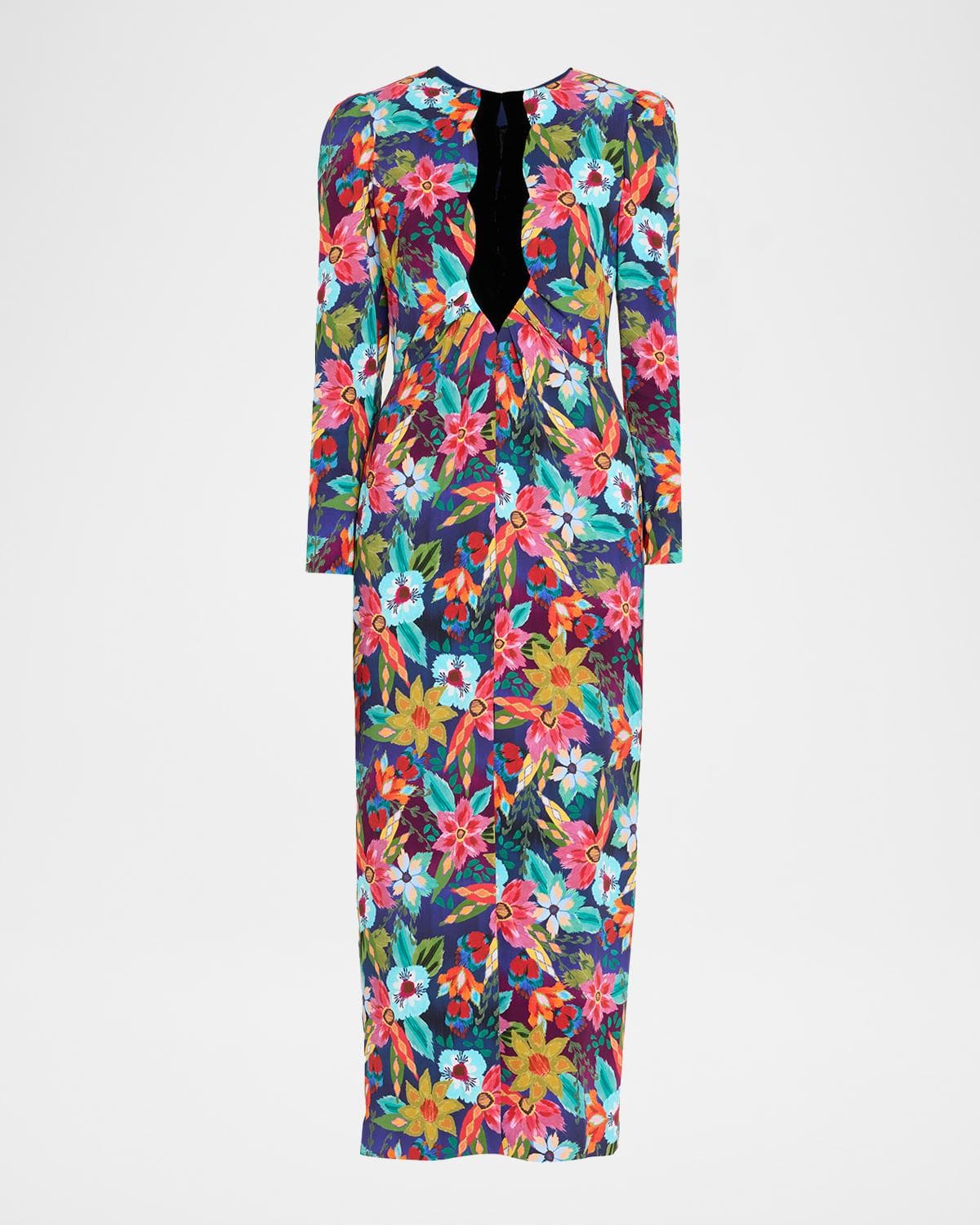 Saloni Jinx-C Velvet Cutout Midi Dress · 4