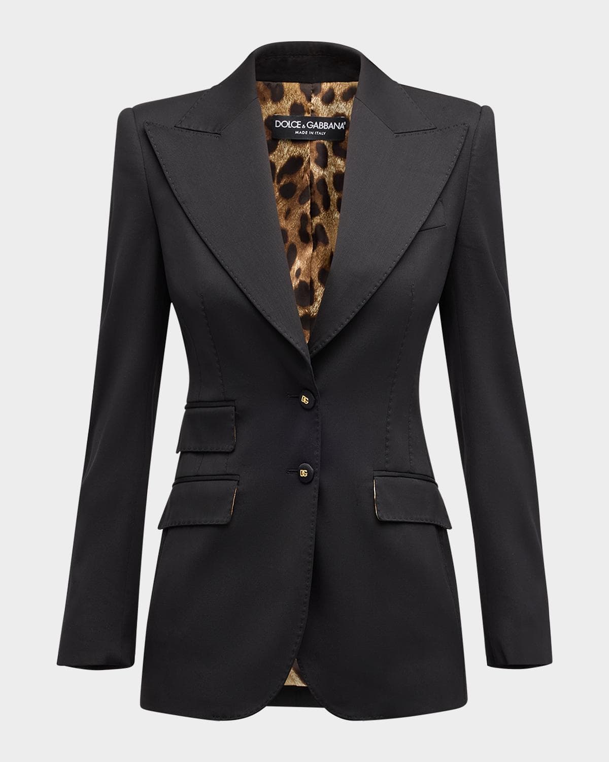 Dolce & Gabbana Wool Blazer Jacket w/ Button Detail