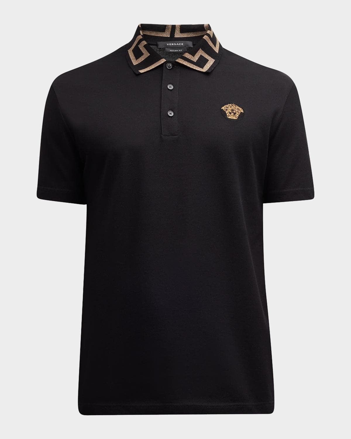 Versace Men's Greca-Collar Polo Shirt