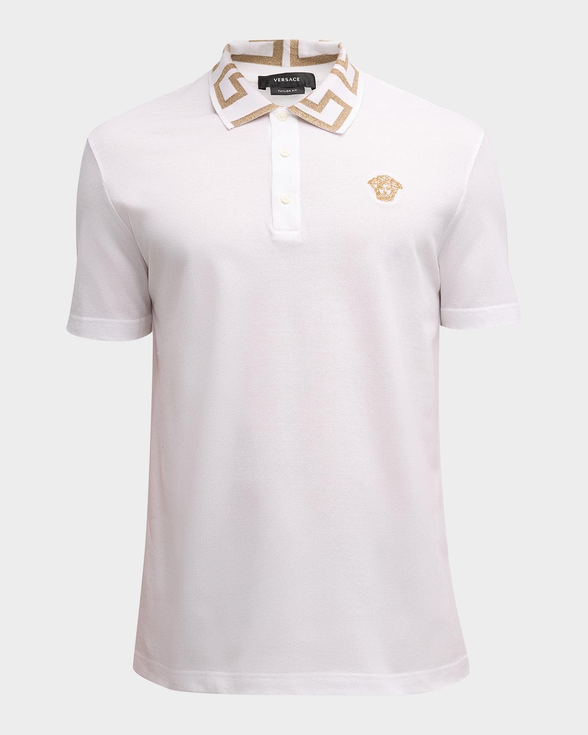 Versace Men's Greca-Collar Polo Shirt
