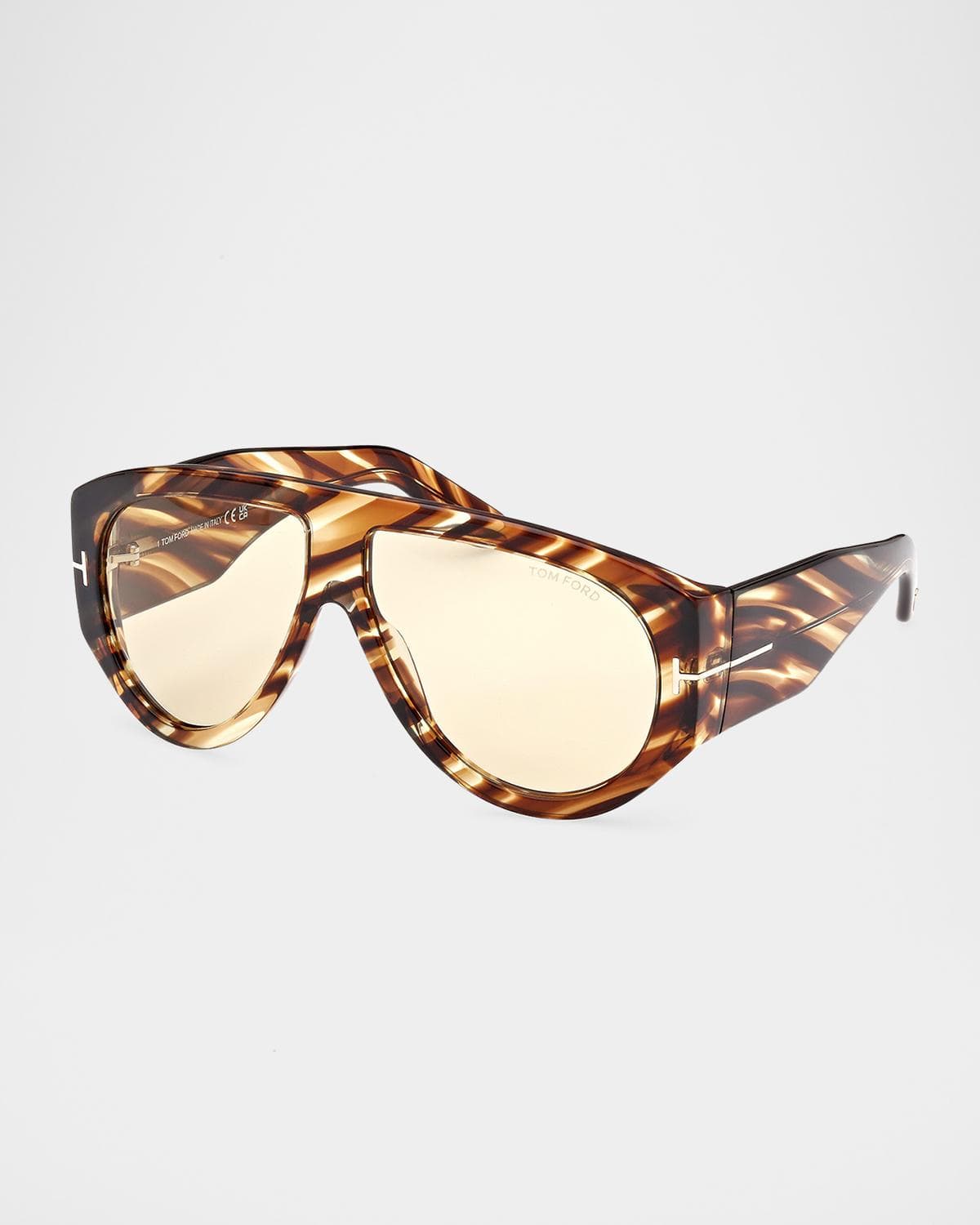TOM FORD Patterned Round Acetate Sunglasses