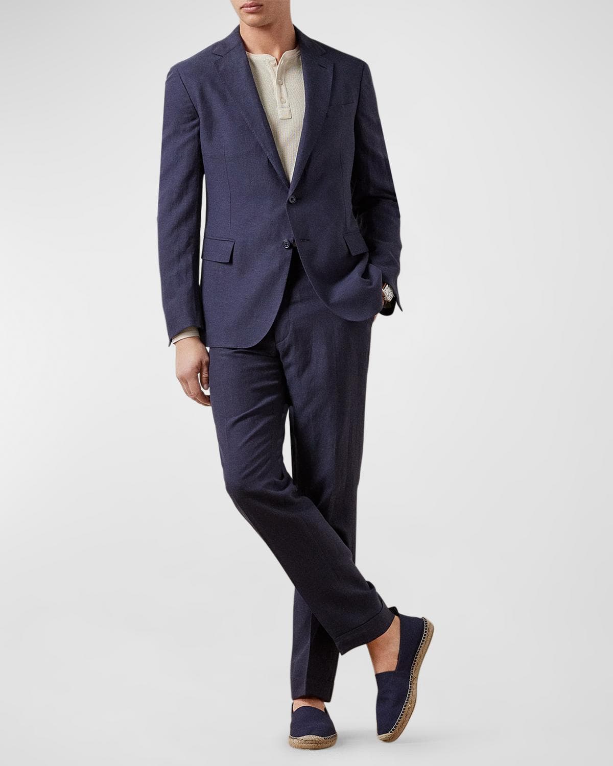 Ralph Lauren Purple Label Men's Hadley Hand-Tailored Silk-Linen Jacket