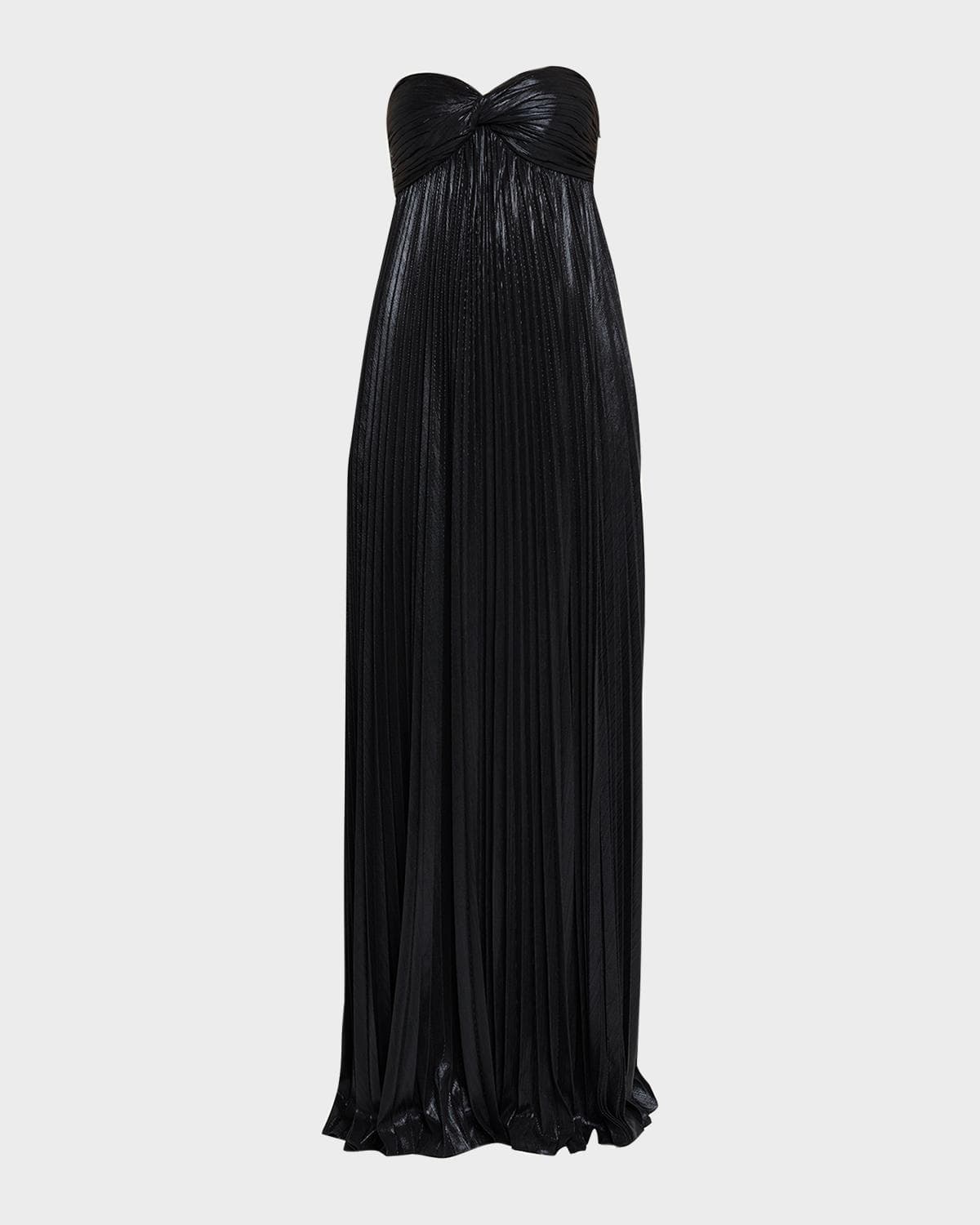 Retrofête Zoa Strapless Lamé Twisted-Bodice Gown