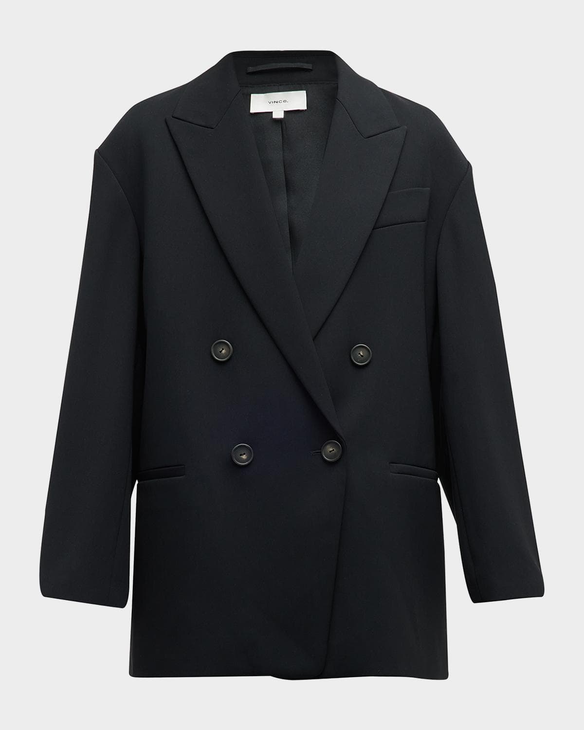 Vince Double-Breasted Crepe Boyfriend Blazer