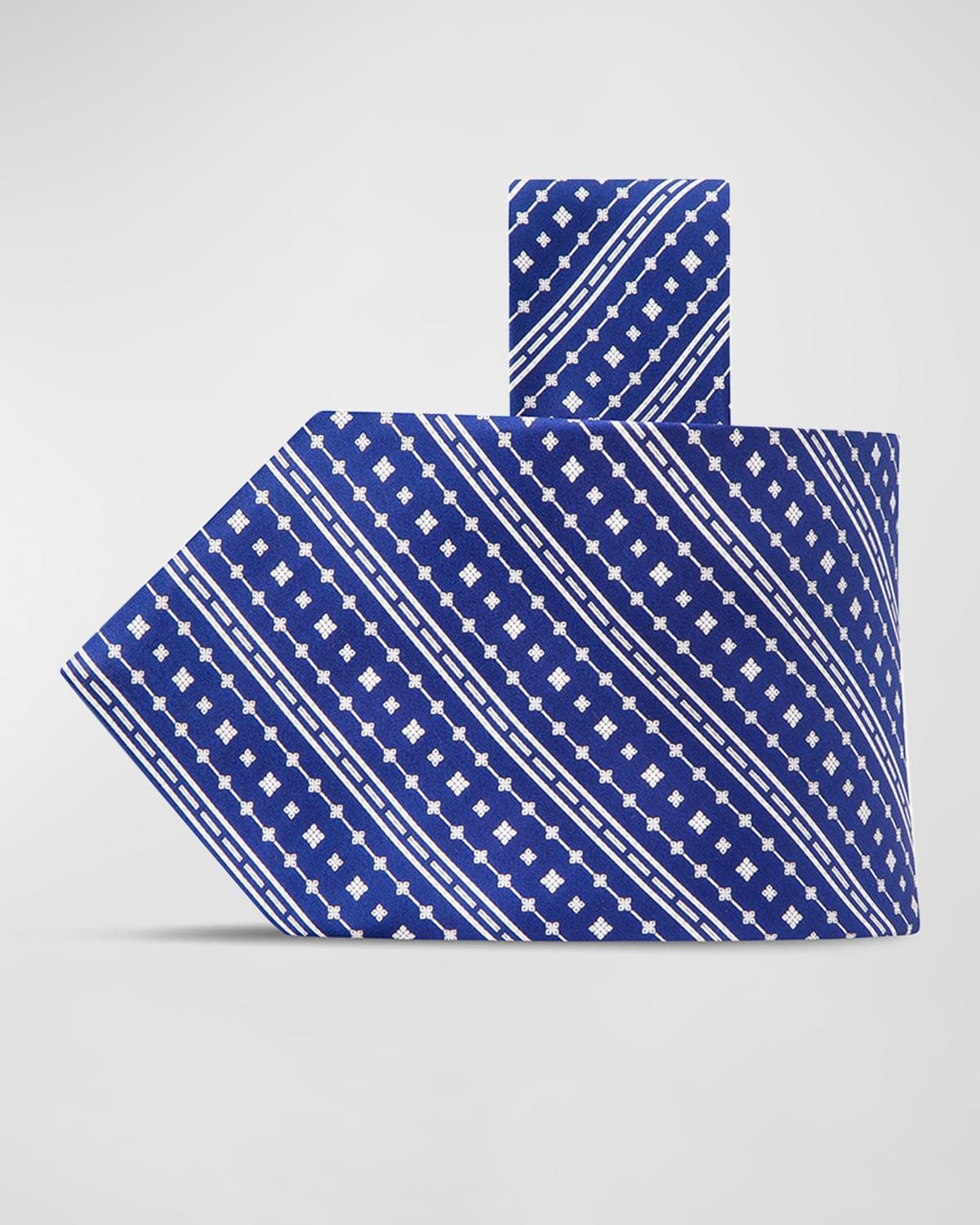 Stefano Ricci Men's Geometric Stripe-Print Silk Tie