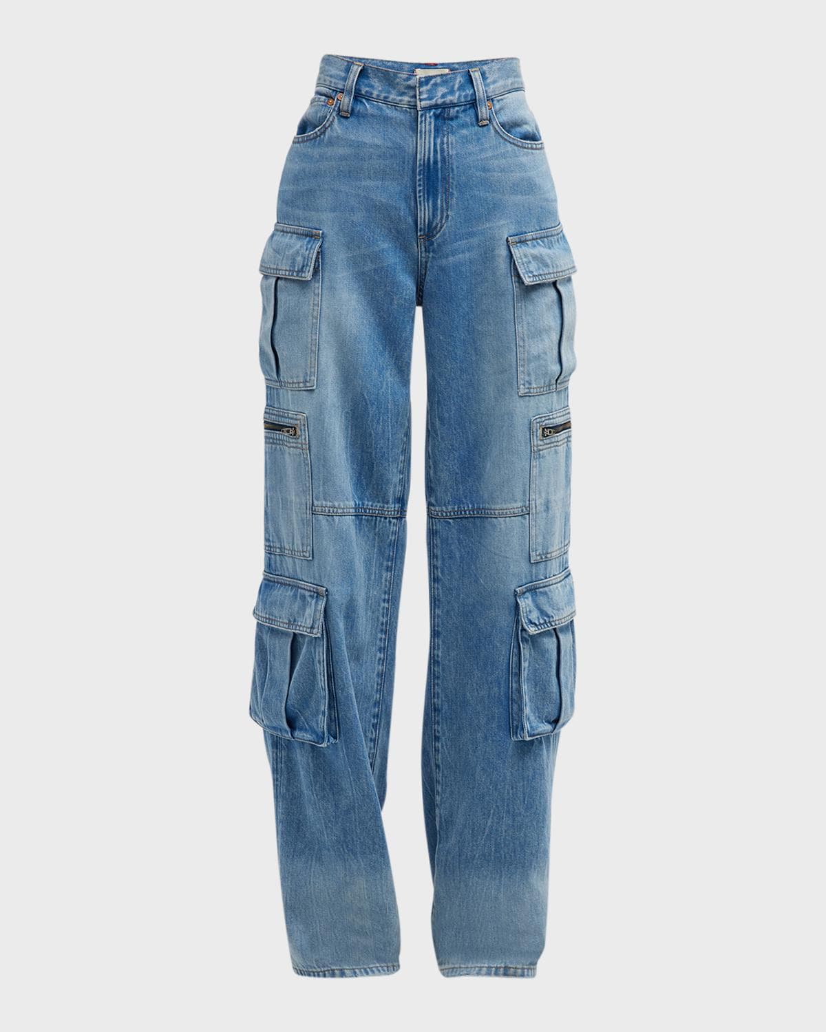 ALICE + OLIVIA Cay Baggy Denim Cargo Pants