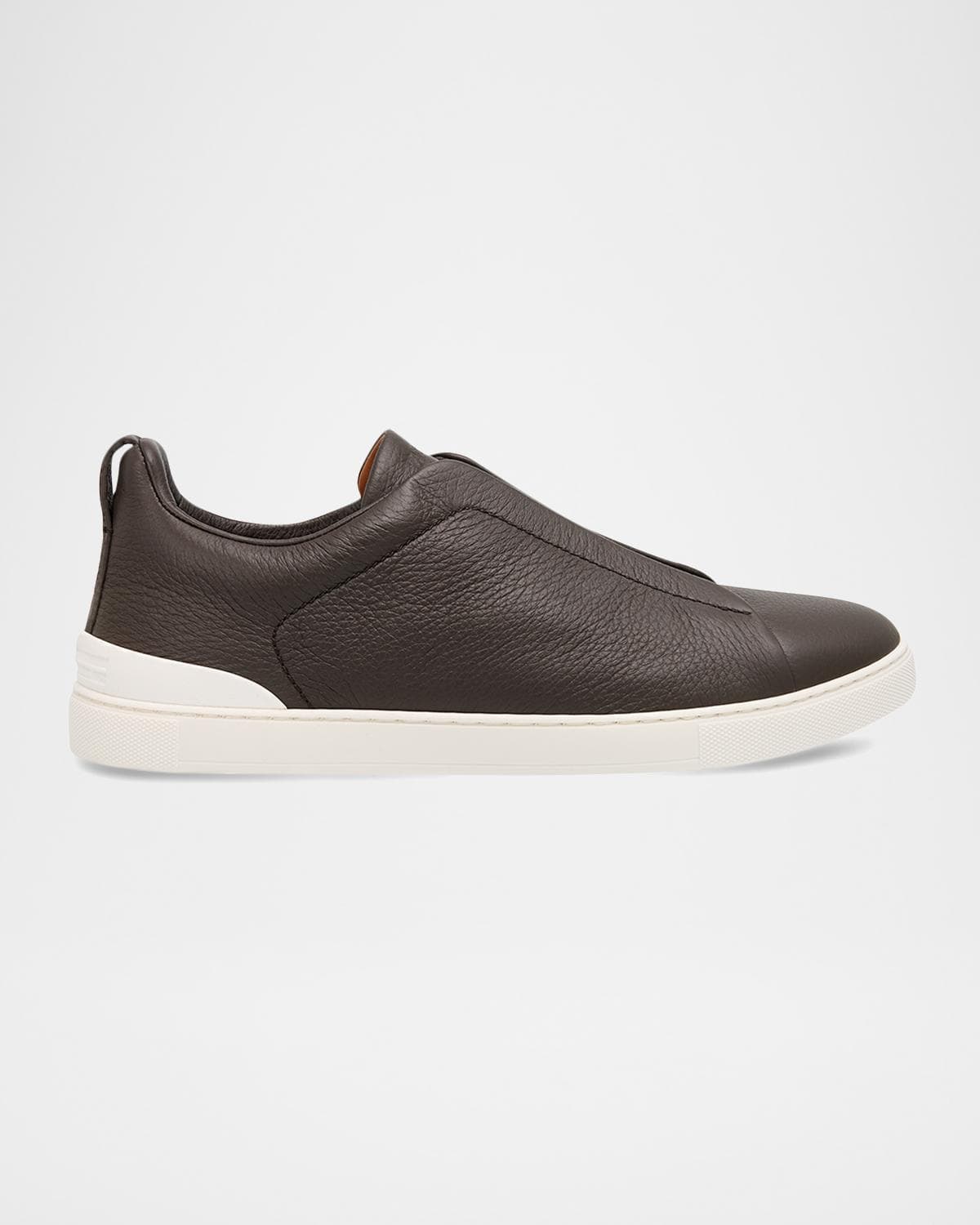 ZEGNA Men's Triple Stitch Deerskin Leather Sneakers