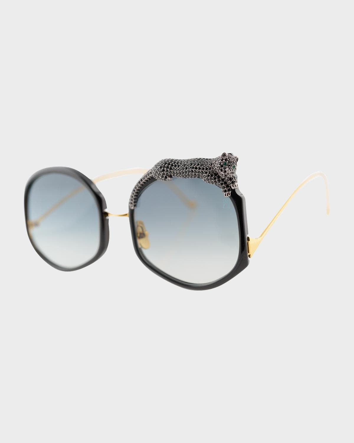 Anna-Karin Karlsson Rose Et Le Reve Leopard Round Acetate Sunglasses