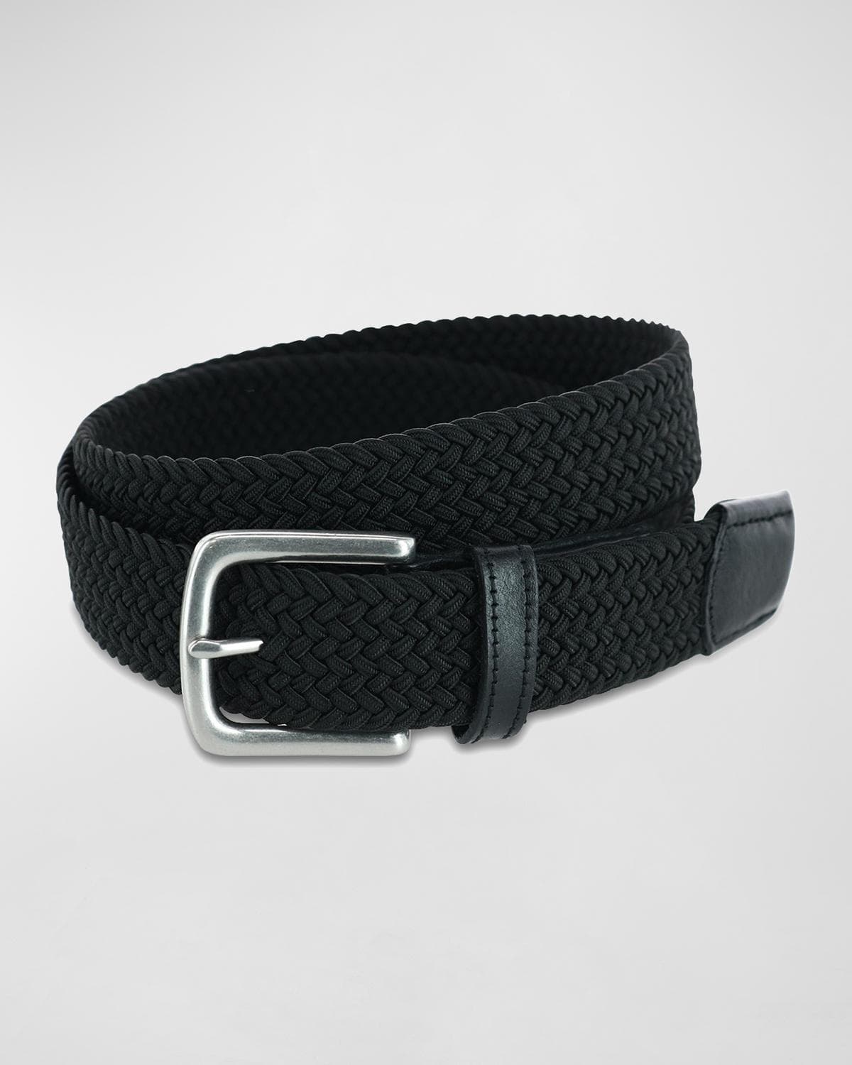 Trafalgar Men's Riverside Woven Rayon Leather Belt