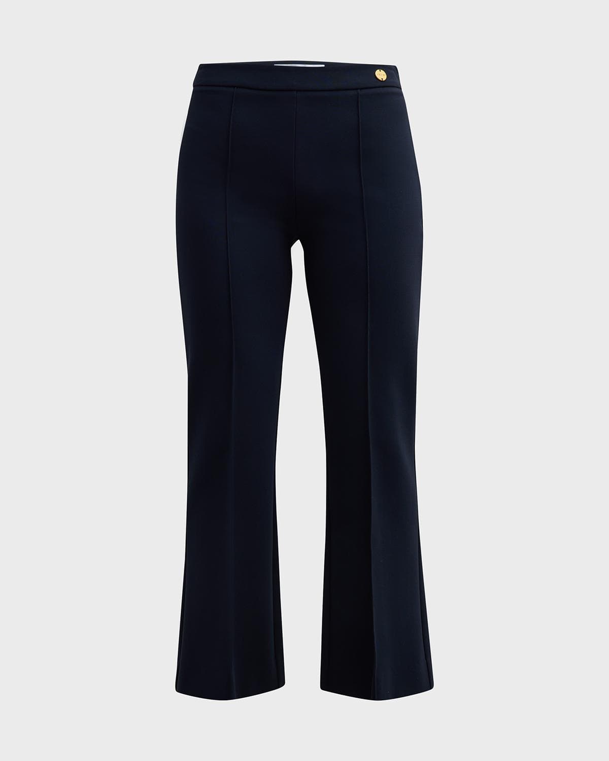 Callas Milano Lola Cropped Stretch Crepe Flare Pants