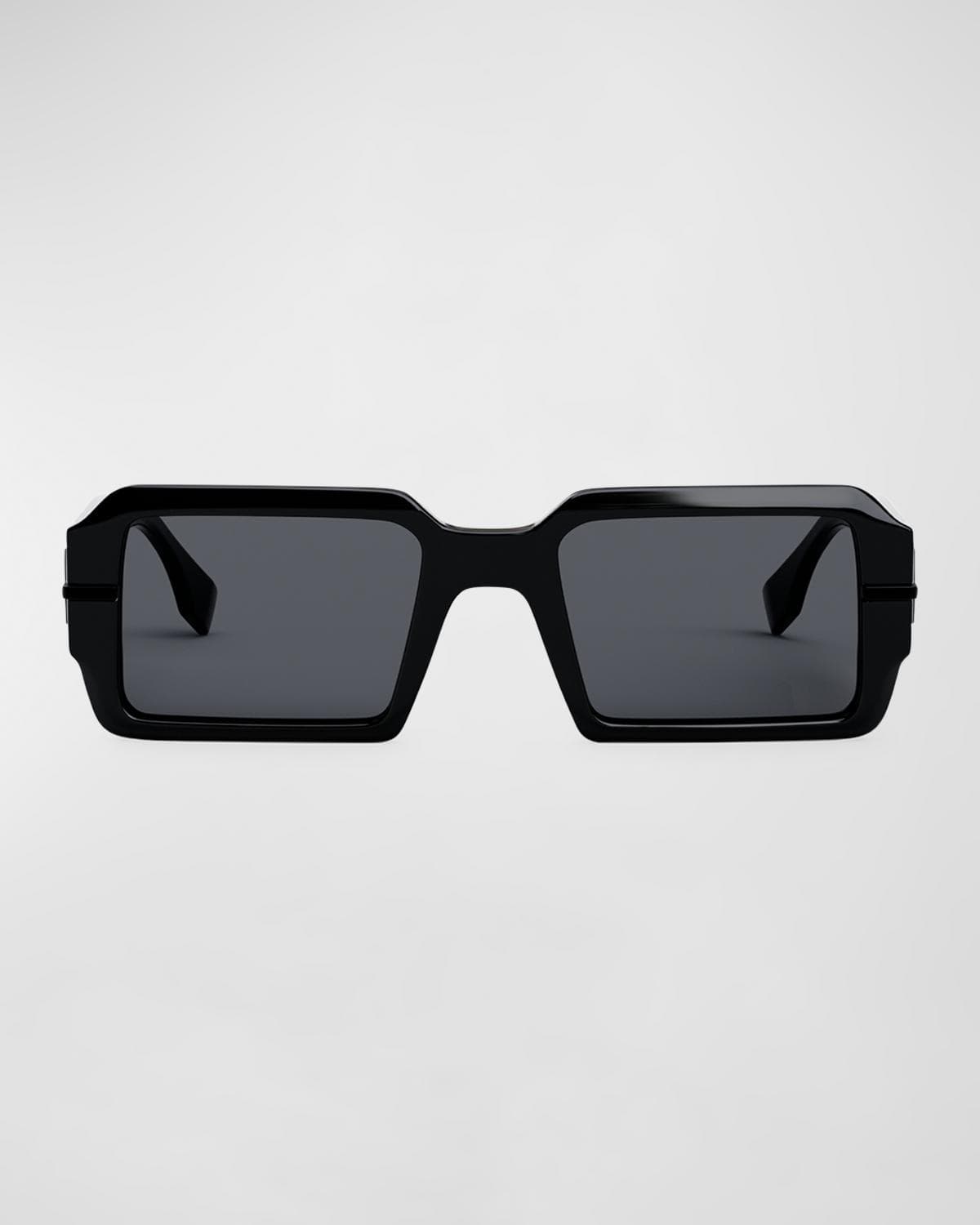 Fendi O 'lock Acetate Rectangle Sunglasses