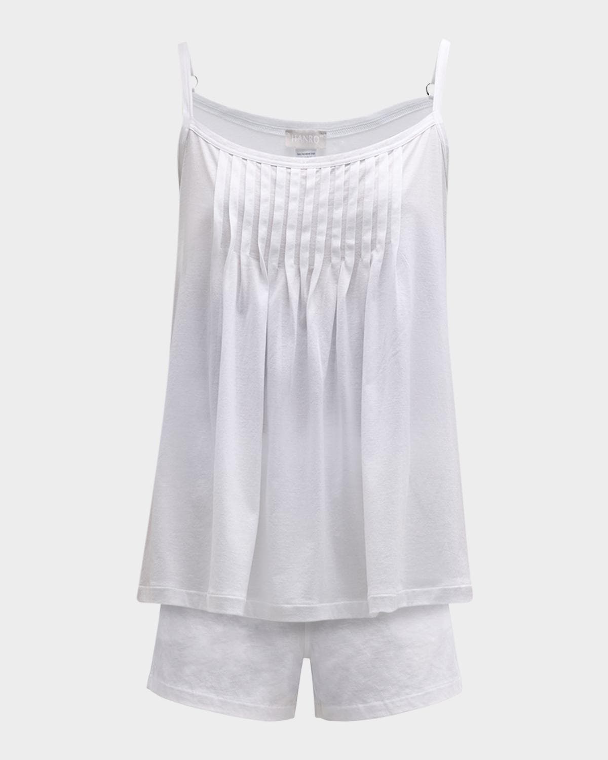 Hanro Julia Short Scoop-Neck Pintuck Pajama Set