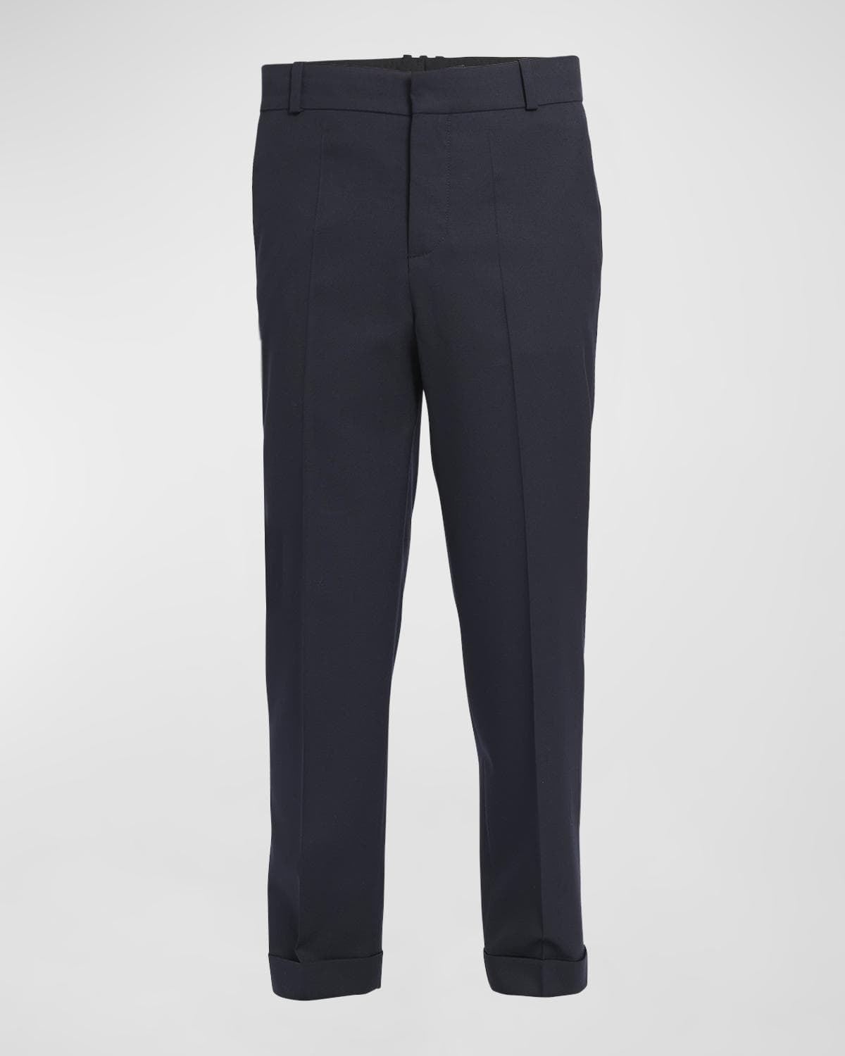 Balmain Men's Straight Leg Tailored Wool Pants