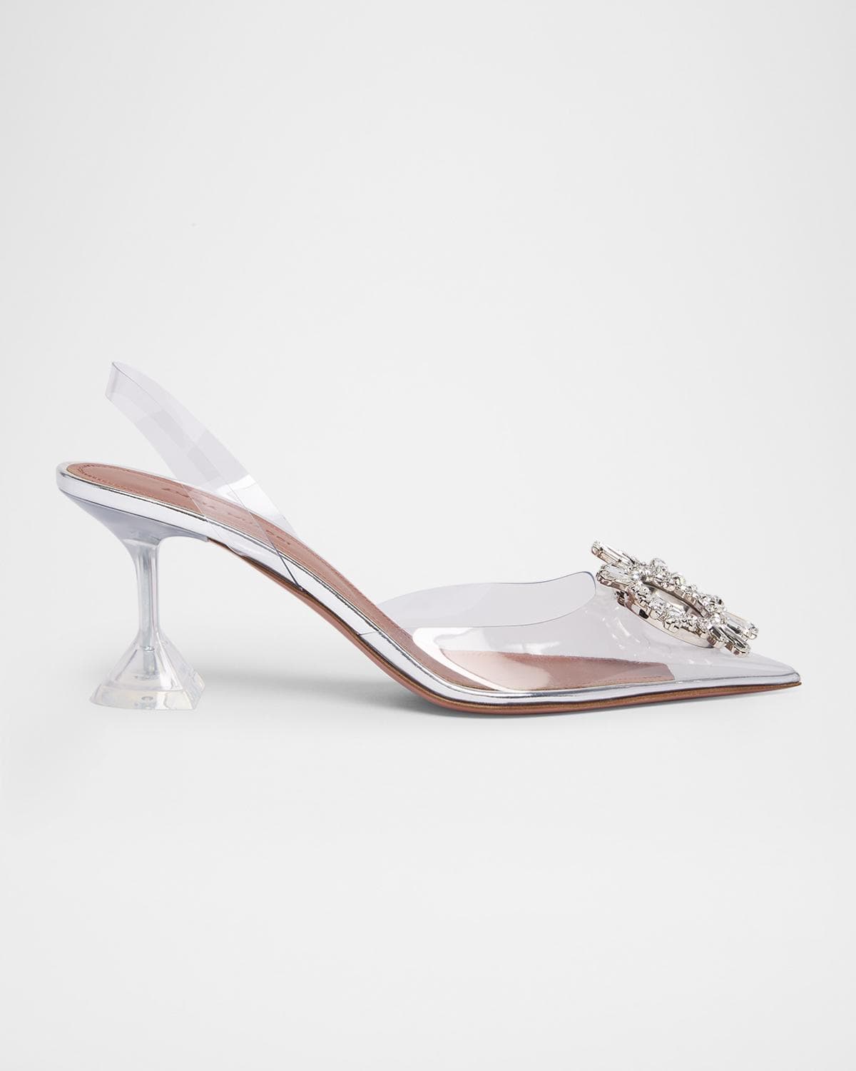 Amina Muaddi Begum Clear Crystal Slingback Pumps · 8