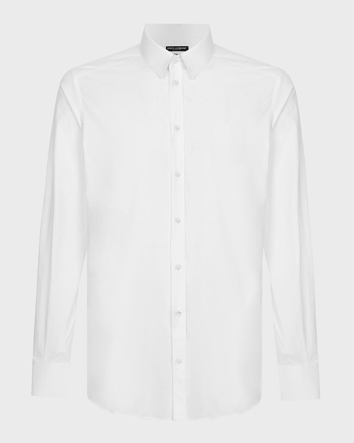 Dolce & Gabbana Men's Solid Stretch Cotton Dress Shirt