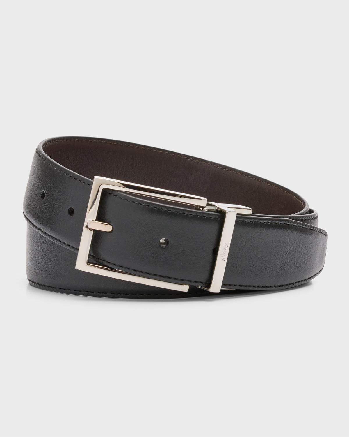 Brioni Men's Twist Buckle Reversible Belt