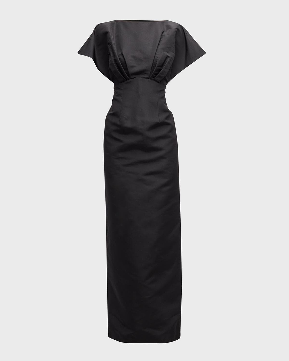 Carolina Herrera Silk Column Gown with Fan Bodice
