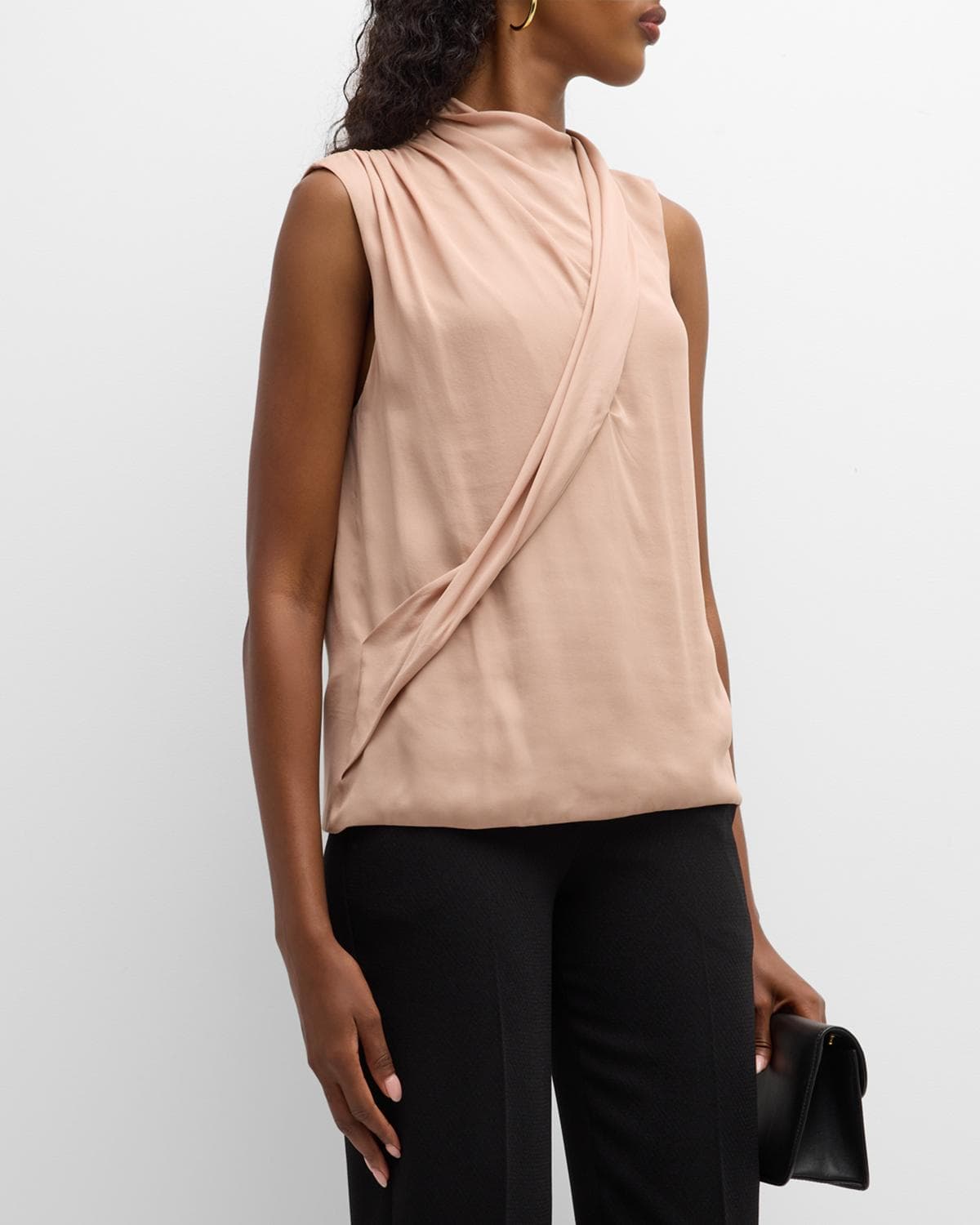 Giorgio Armani Silk Cross-Front Blouse