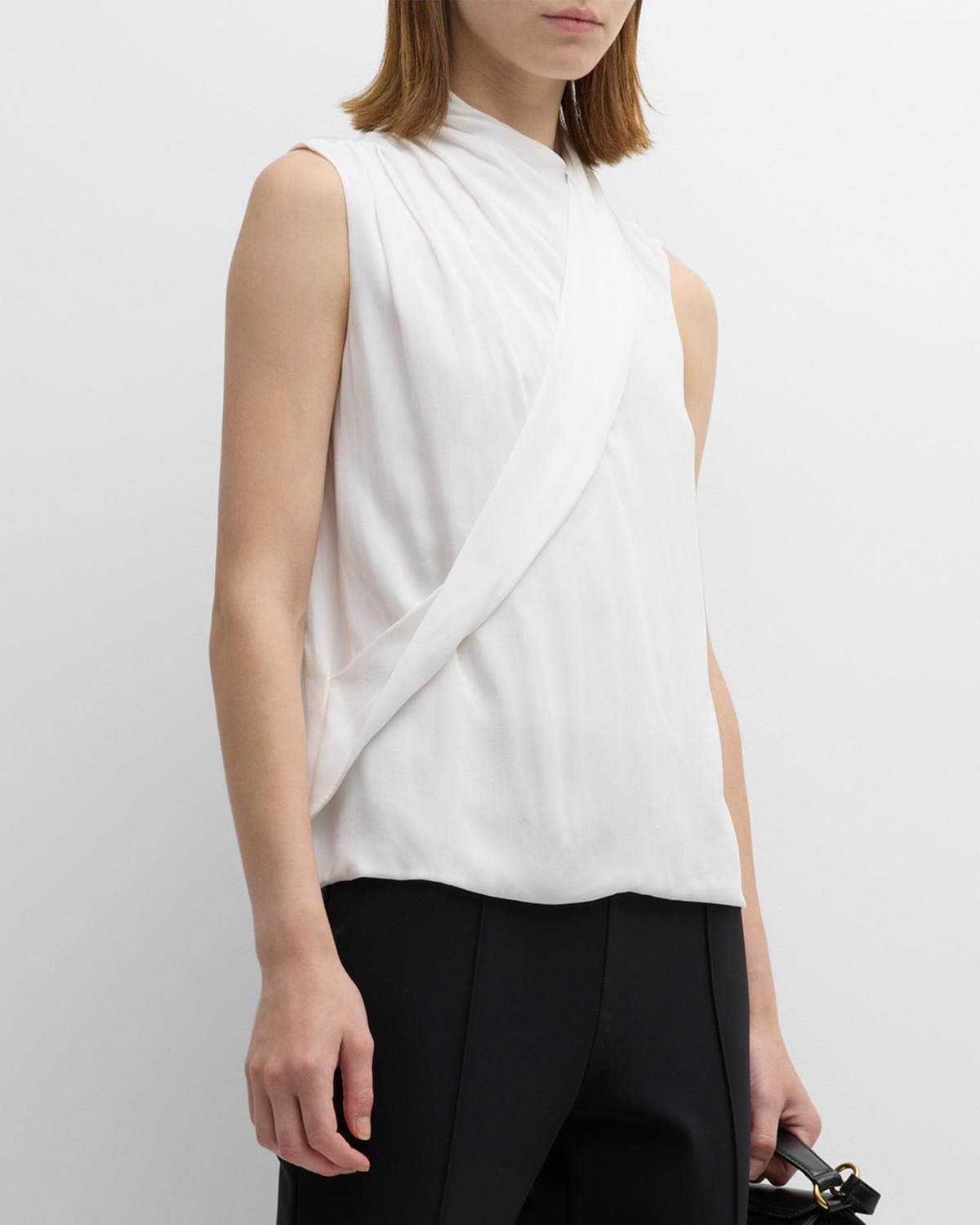 Giorgio Armani Silk Cross-Front Blouse · 36 (0)