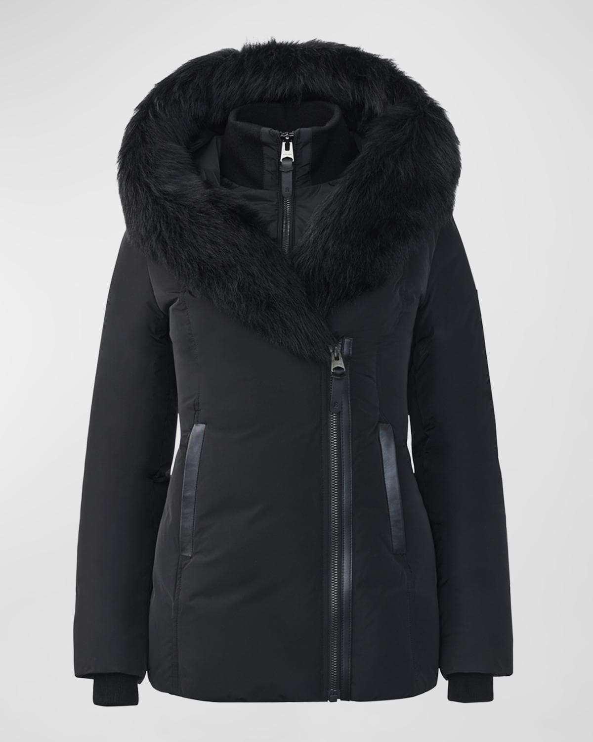 Mackage Adali Hooded Down Jacket with Shearling Collar