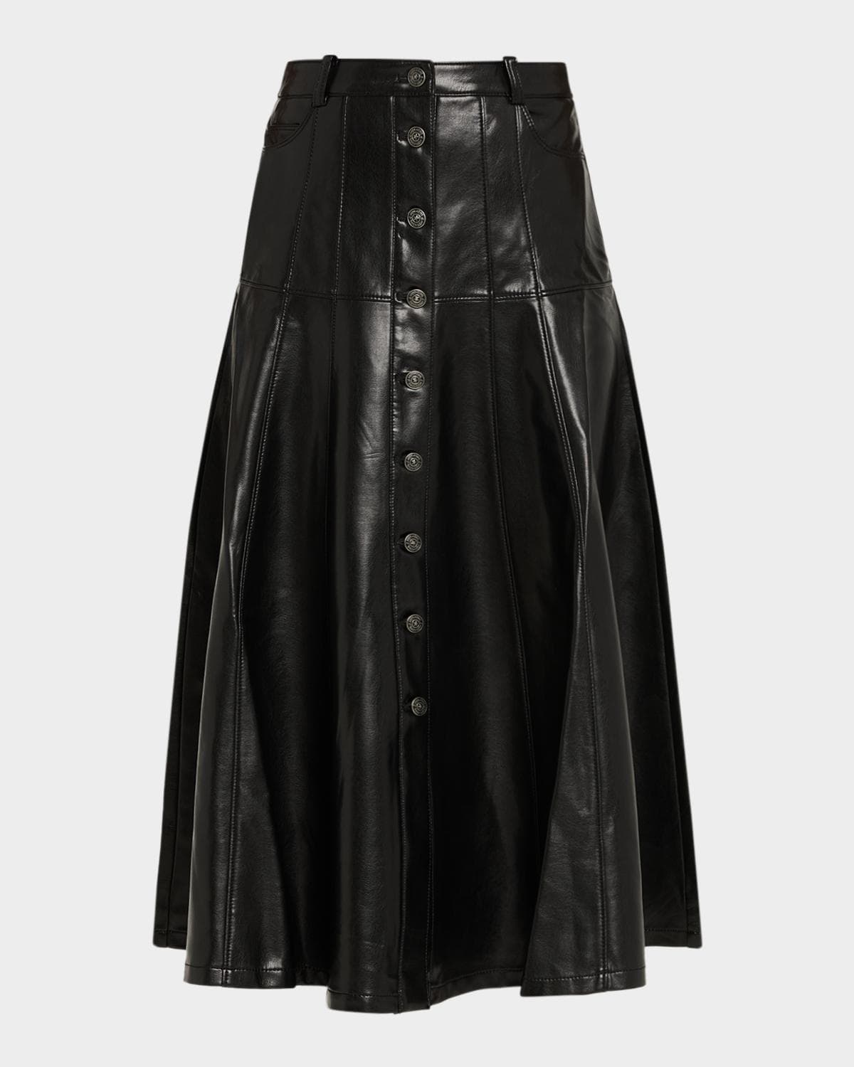 Cinq à Sept Veena Vegan Leather Midi Skirt