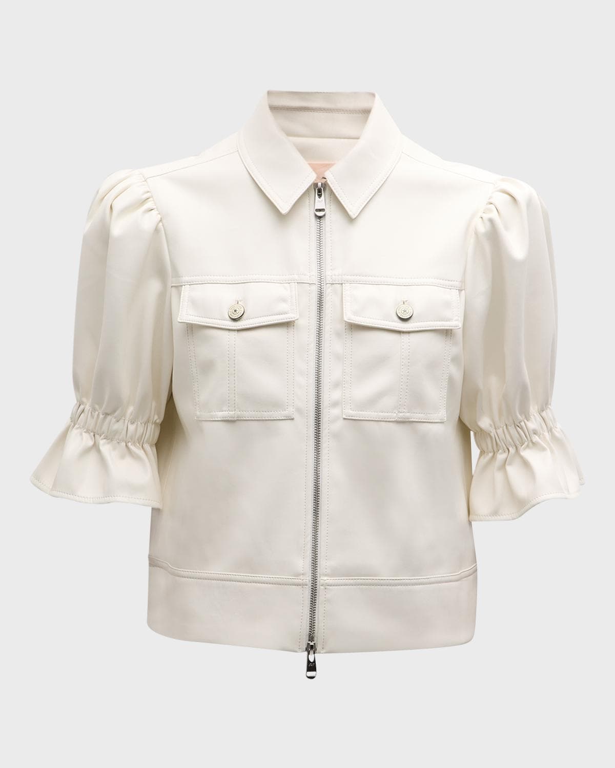 Cinq à Sept Holly Cropped Vegan Leather Jacket