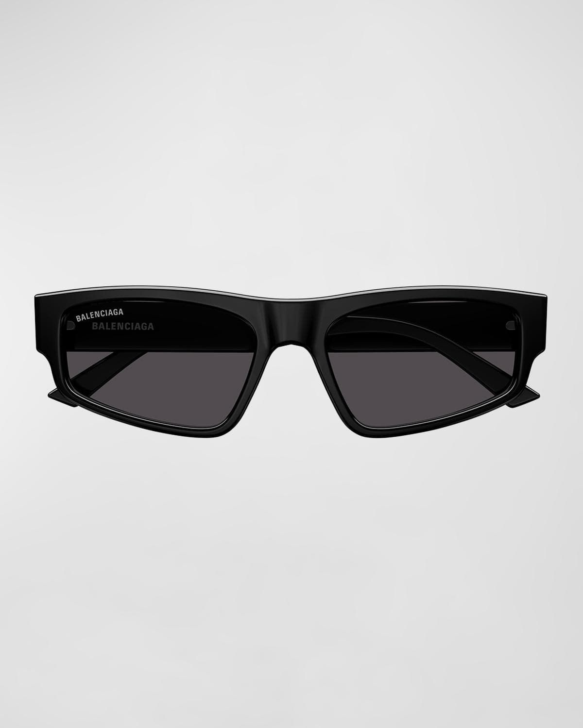 Balenciaga Logo Acetate Rectangle Sunglasses