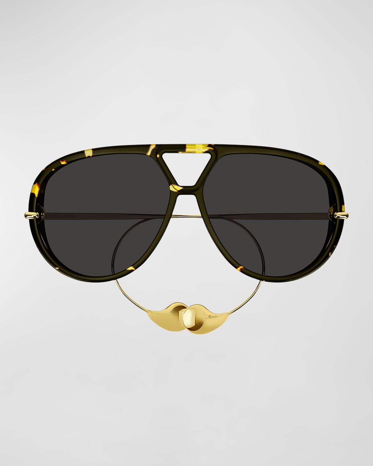 Bottega Veneta Geometric Acetate & Metal Alloy Aviator Sunglasses