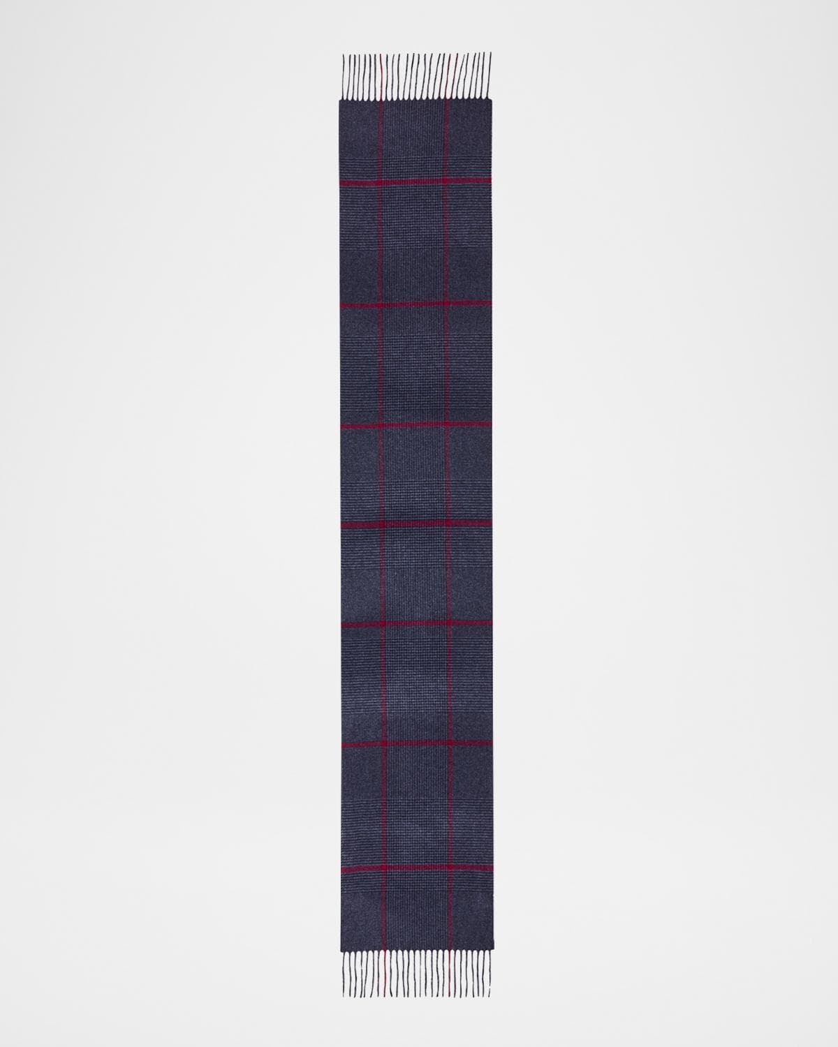PIACENZA 1733 Men's Silk-Cashmere Check Scarf