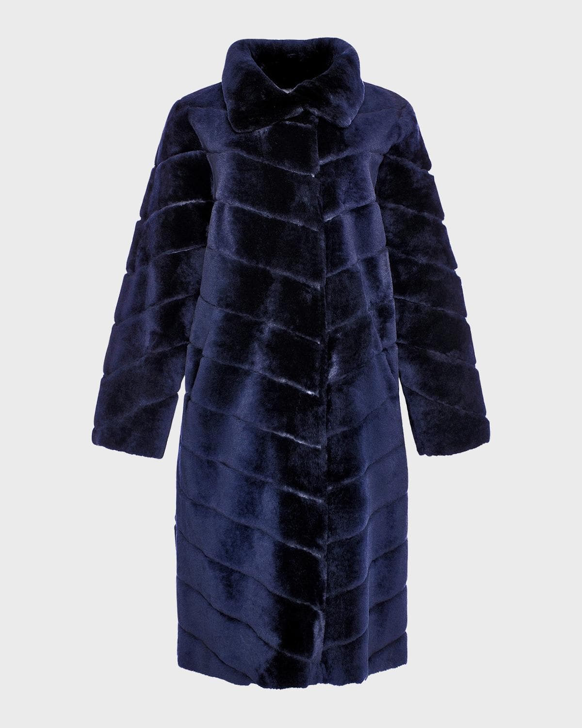 Gorski Reversible Chevron Lamb Shearling Coat