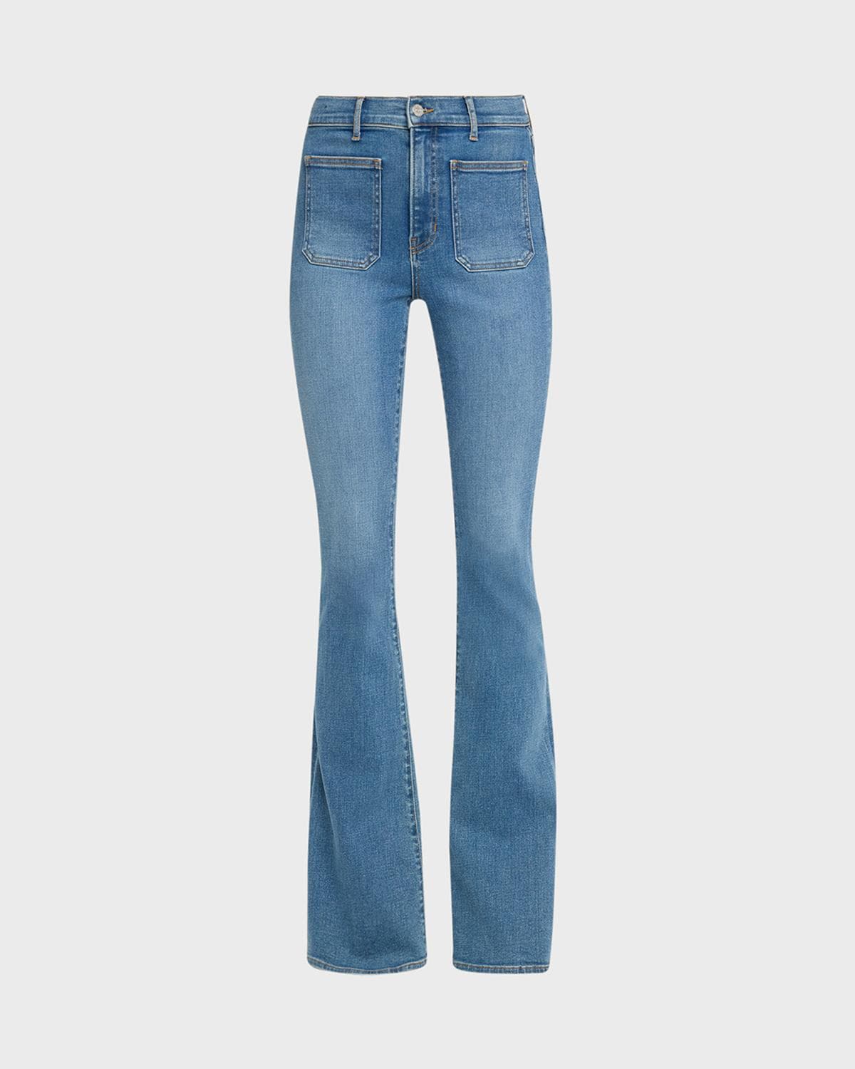 Veronica Beard Beverly Skinny Flare Patch Pocket Jeans